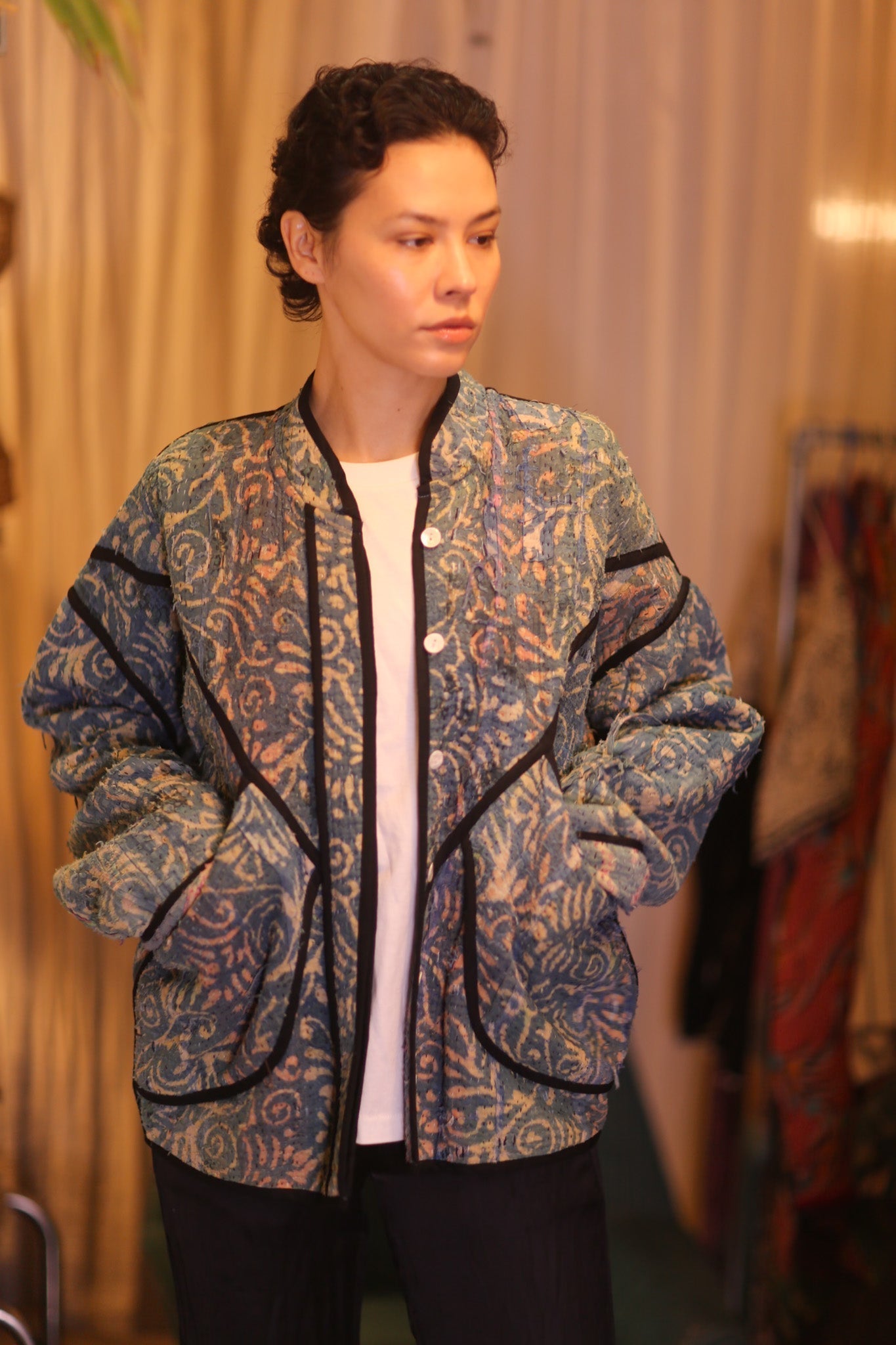 INDIGO KANTHA JACKET THANDAR - sustainably made MOMO NEW YORK sustainable clothing, coatandjacket slow fashion