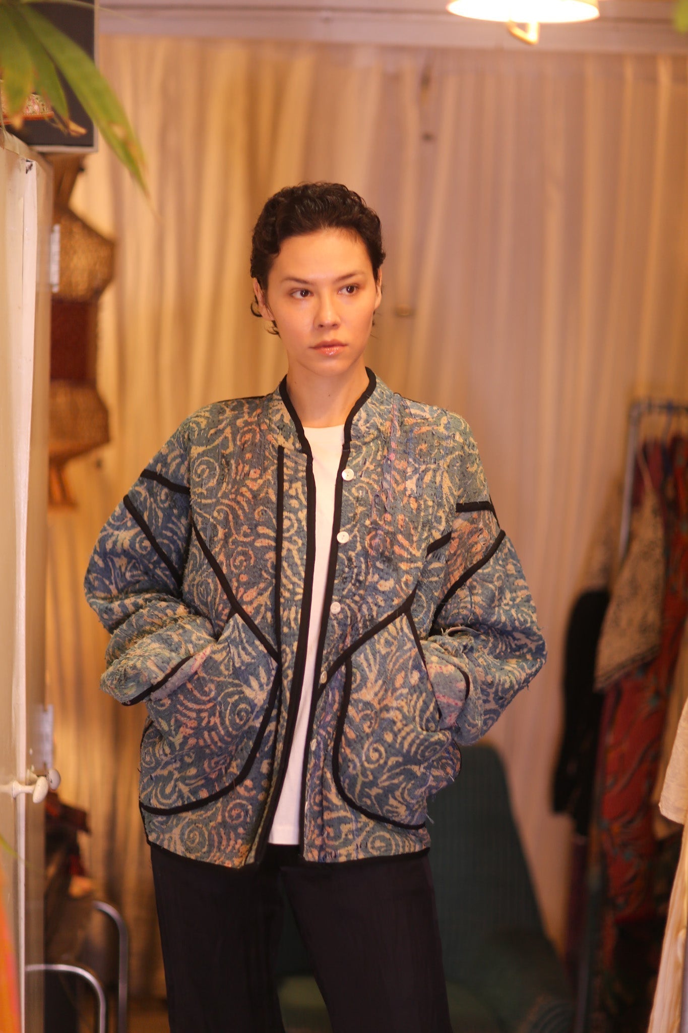 INDIGO KANTHA JACKET THANDAR - sustainably made MOMO NEW YORK sustainable clothing, coatandjacket slow fashion