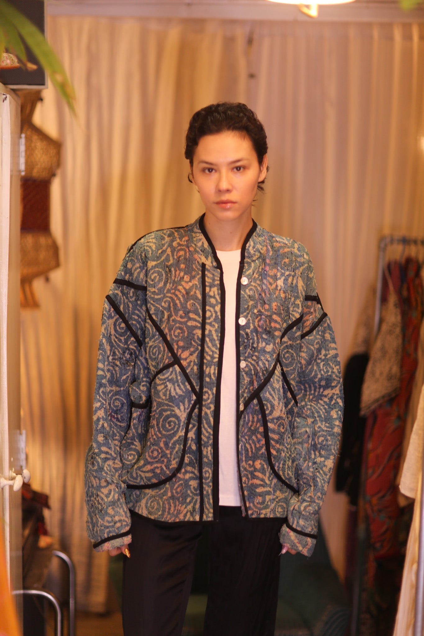 INDIGO KANTHA JACKET THANDAR - sustainably made MOMO NEW YORK sustainable clothing, coatandjacket slow fashion
