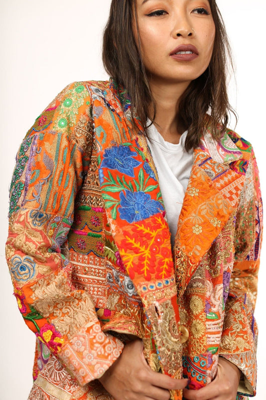 JACKET FRIDA EMBROIDERED PATCHWORK VINTAGE - MOMO STUDIO BERLIN - Berlin Concept Store - sustainable & ethical fashion