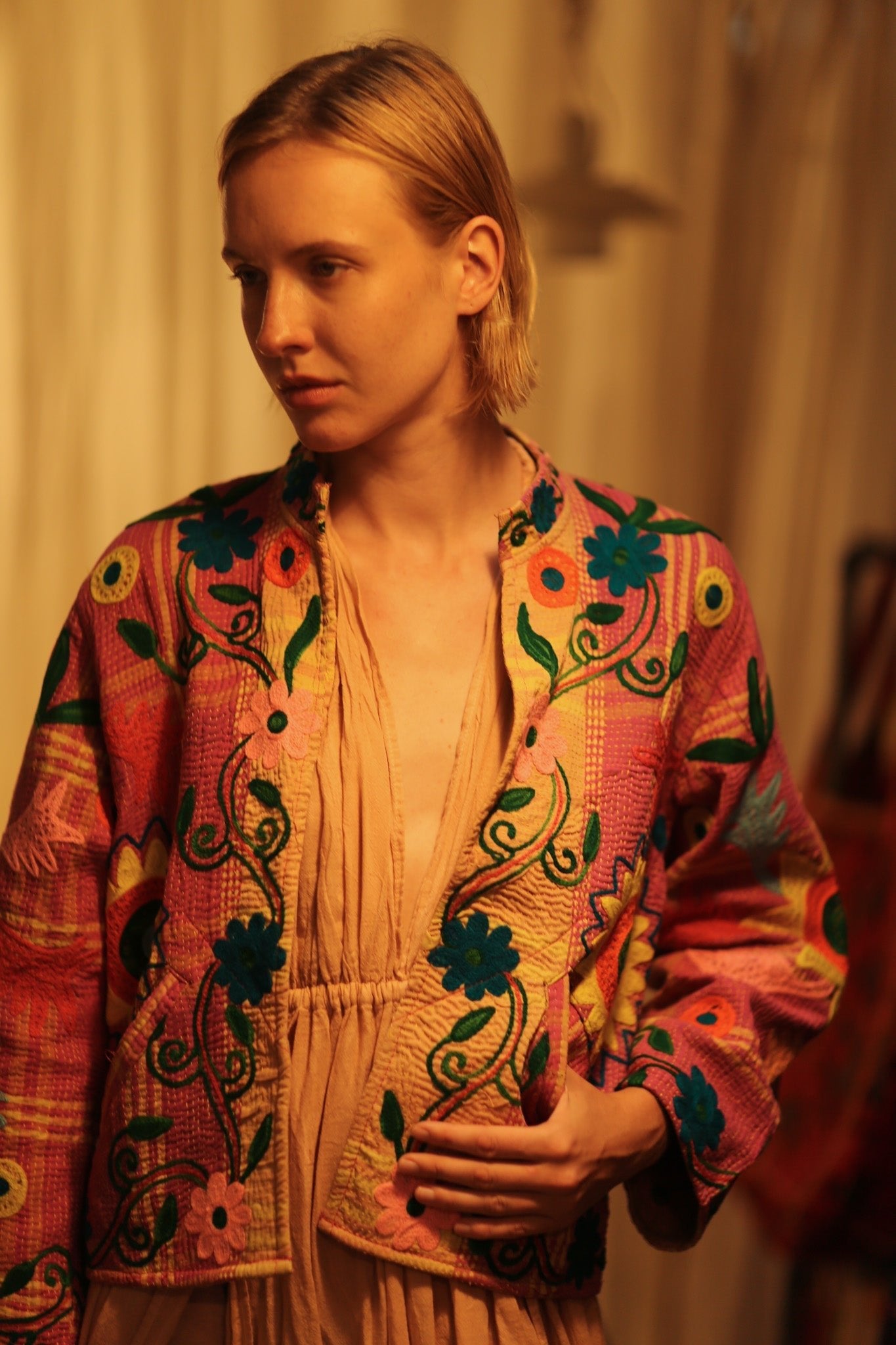 JACKET INGRID SUNFLOWER EMBROIDERED - MOMO STUDIO BERLIN - Berlin Concept Store - sustainable & ethical fashion