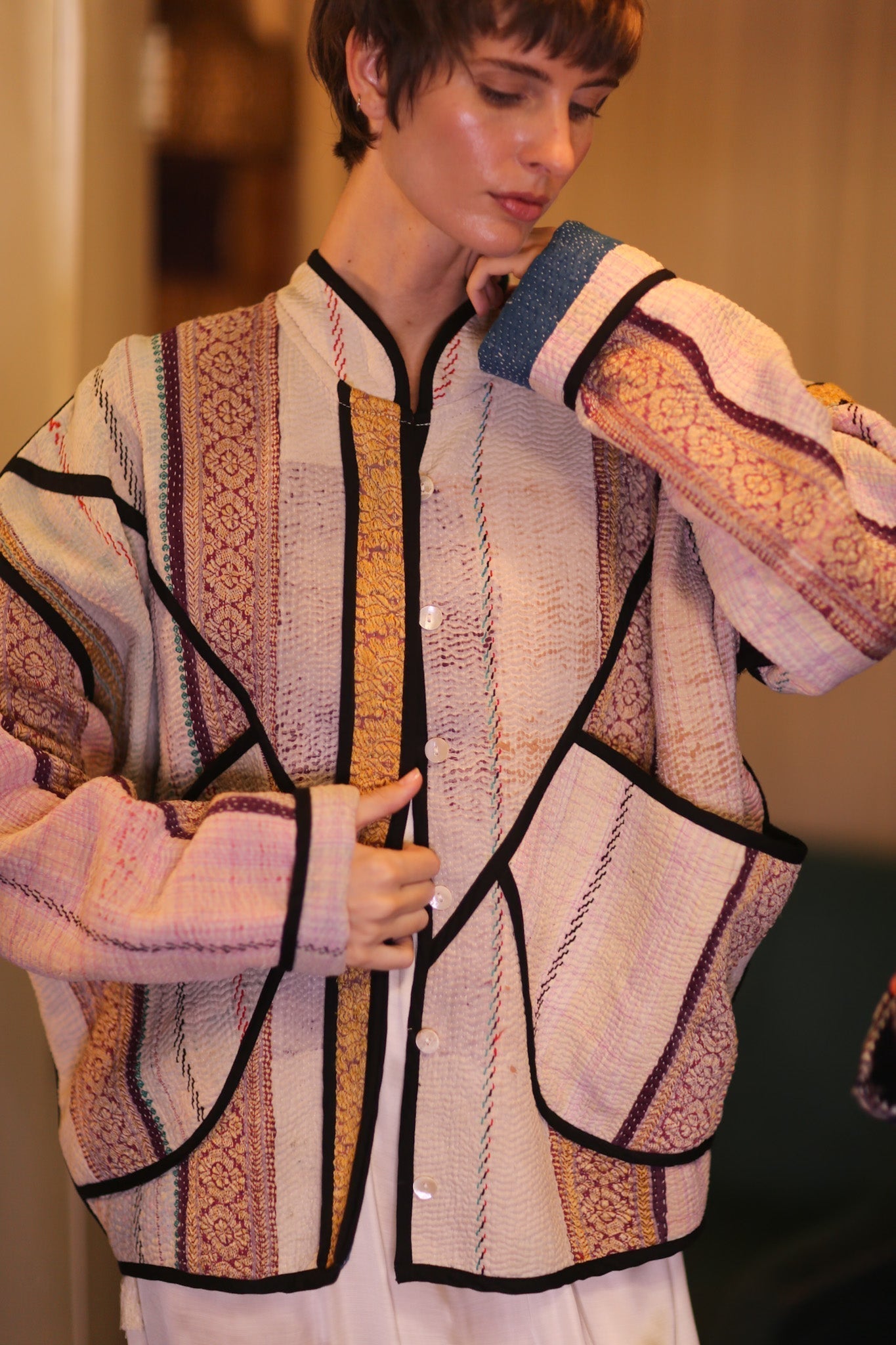 KANTHA BOMBER JACKET PINKGOLD - MOMO STUDIO BERLIN - Berlin Concept Store - sustainable & ethical fashion