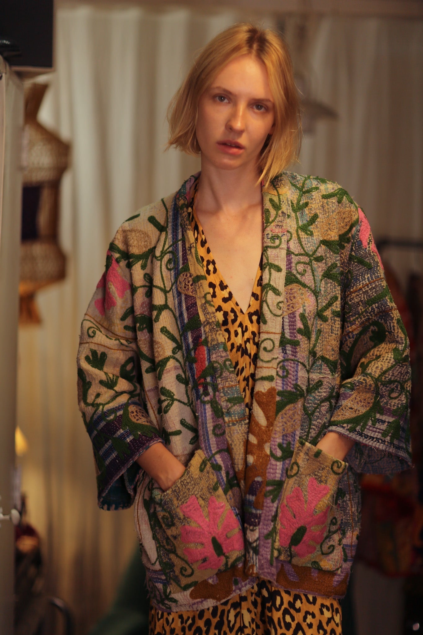 KANTHA EMBROIDERED KIMONO MONTY DECO - MOMO STUDIO BERLIN - Berlin Concept Store - sustainable & ethical fashion