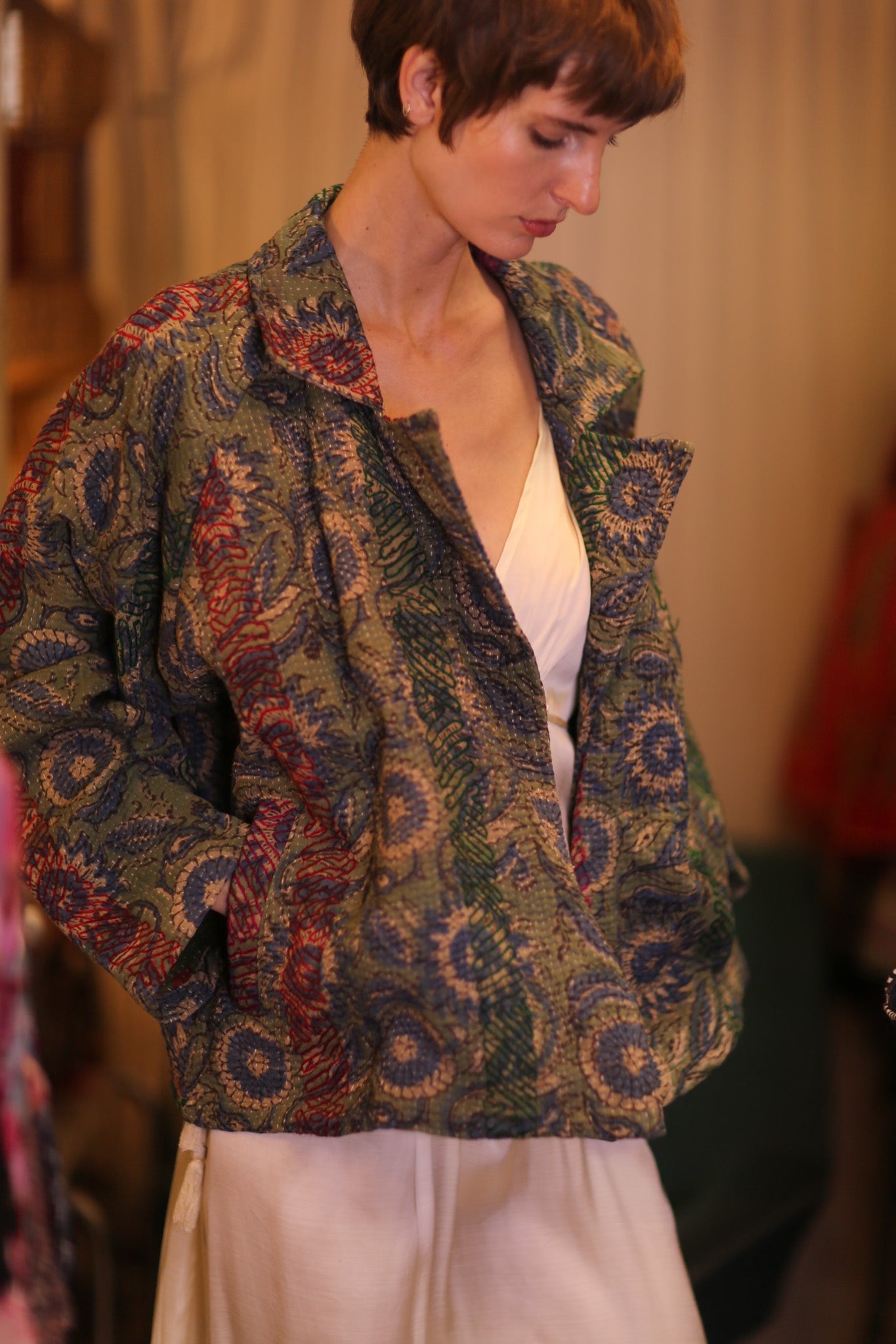 KANTHA FLORAL JACKET GREOGY - MOMO STUDIO BERLIN - Berlin Concept Store - sustainable & ethical fashion