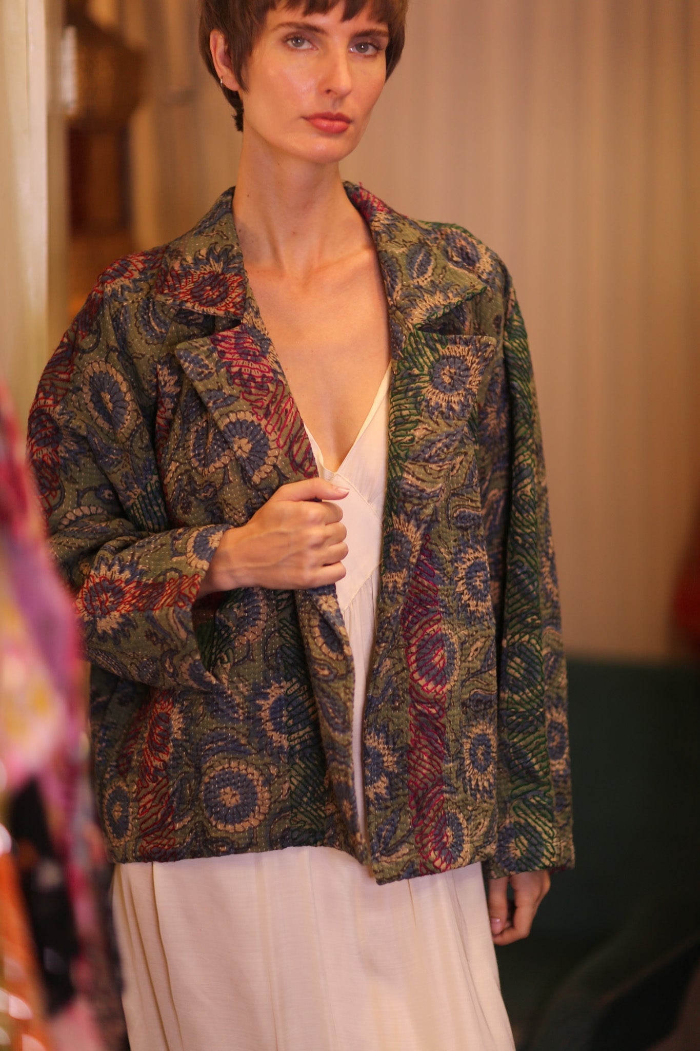 KANTHA FLORAL JACKET GREOGY - MOMO STUDIO BERLIN - Berlin Concept Store - sustainable & ethical fashion