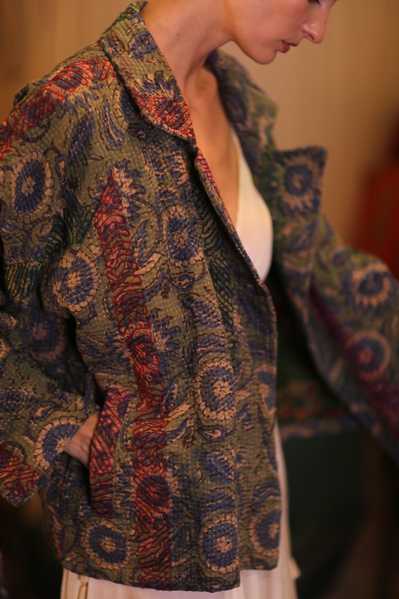 KANTHA FLORAL JACKET GREOGY - MOMO STUDIO BERLIN - Berlin Concept Store - sustainable & ethical fashion