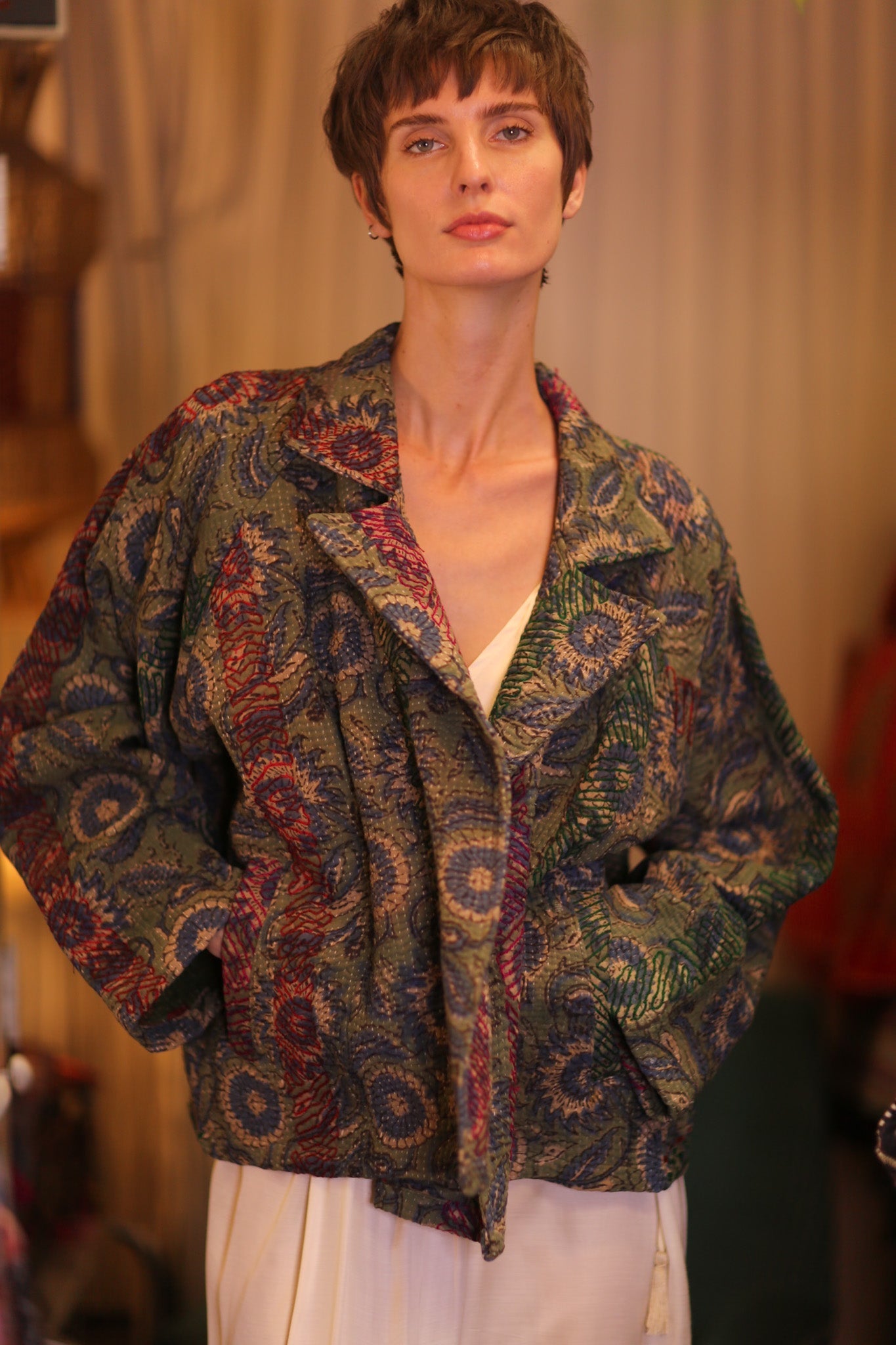 KANTHA FLORAL JACKET GREOGY - MOMO STUDIO BERLIN - Berlin Concept Store - sustainable & ethical fashion