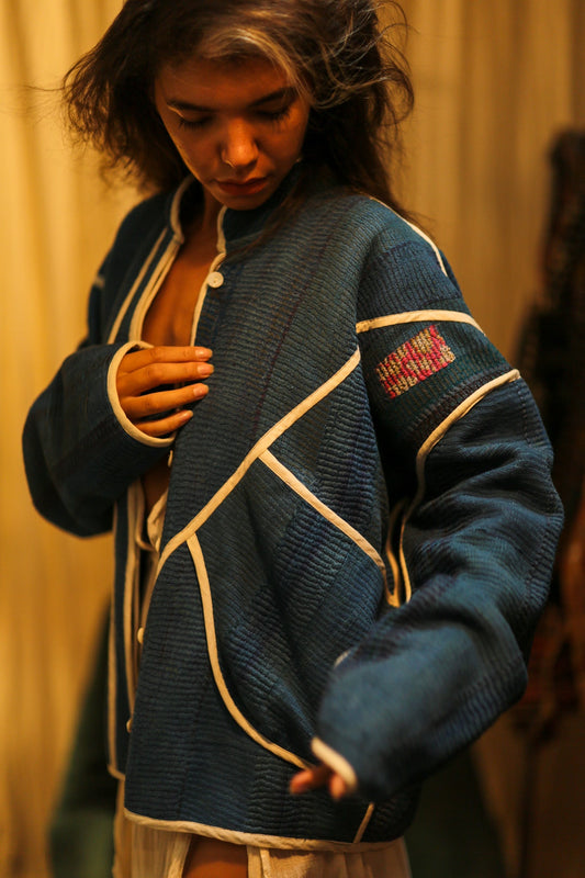 KANTHA JACKET BLUE OCEAN - MOMO STUDIO BERLIN - Berlin Concept Store - sustainable & ethical fashion