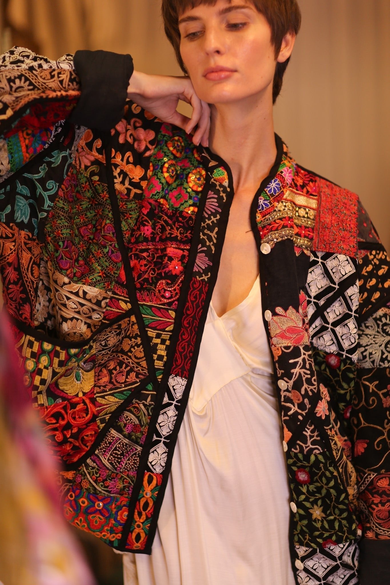 KANTHA JACKET EMBROIDERED PATCHWORK PATTERN EMPRESS - MOMO STUDIO BERLIN - Berlin Concept Store - sustainable & ethical fashion