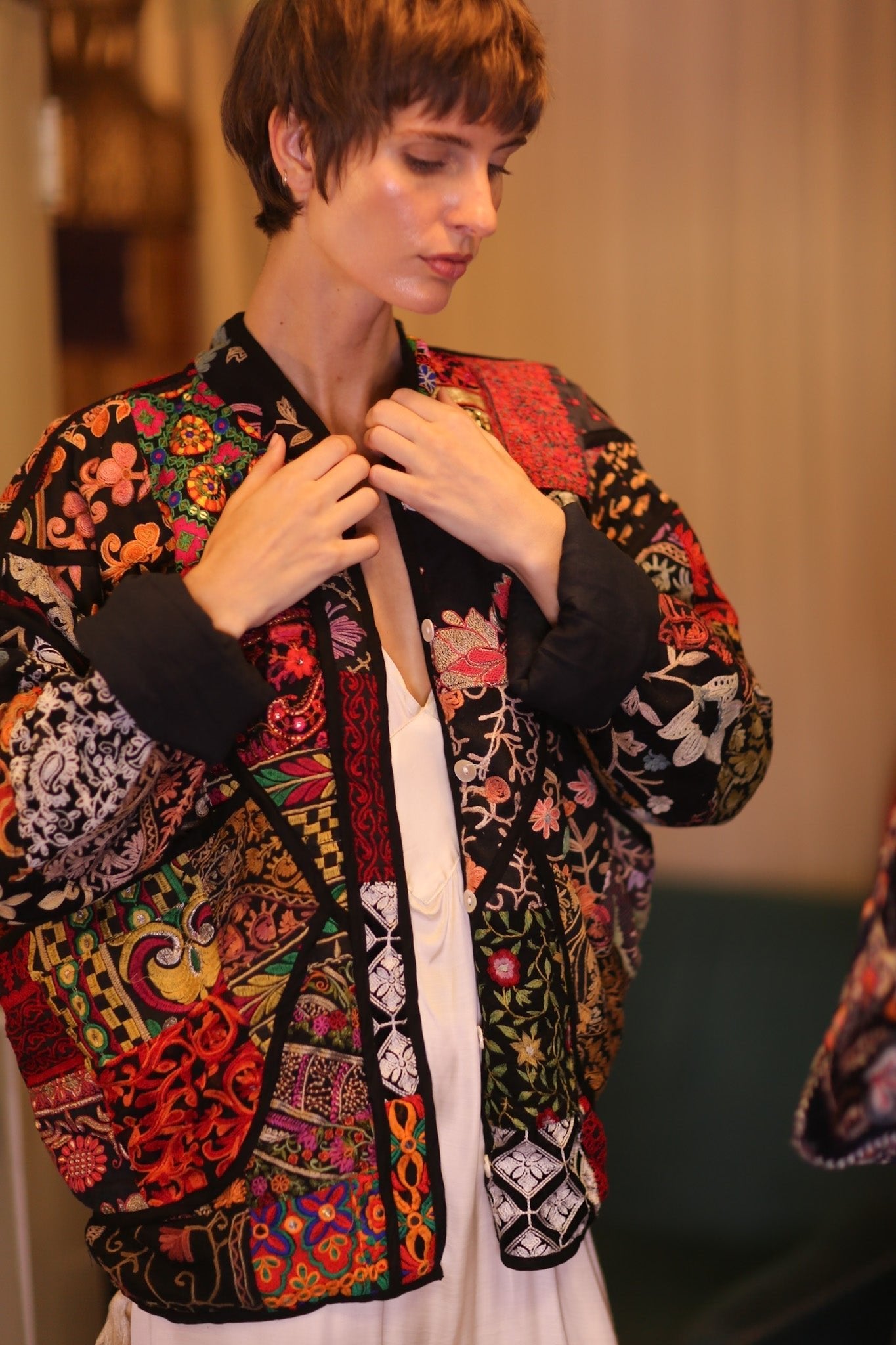 KANTHA JACKET EMBROIDERED PATCHWORK PATTERN EMPRESS - MOMO STUDIO BERLIN - Berlin Concept Store - sustainable & ethical fashion