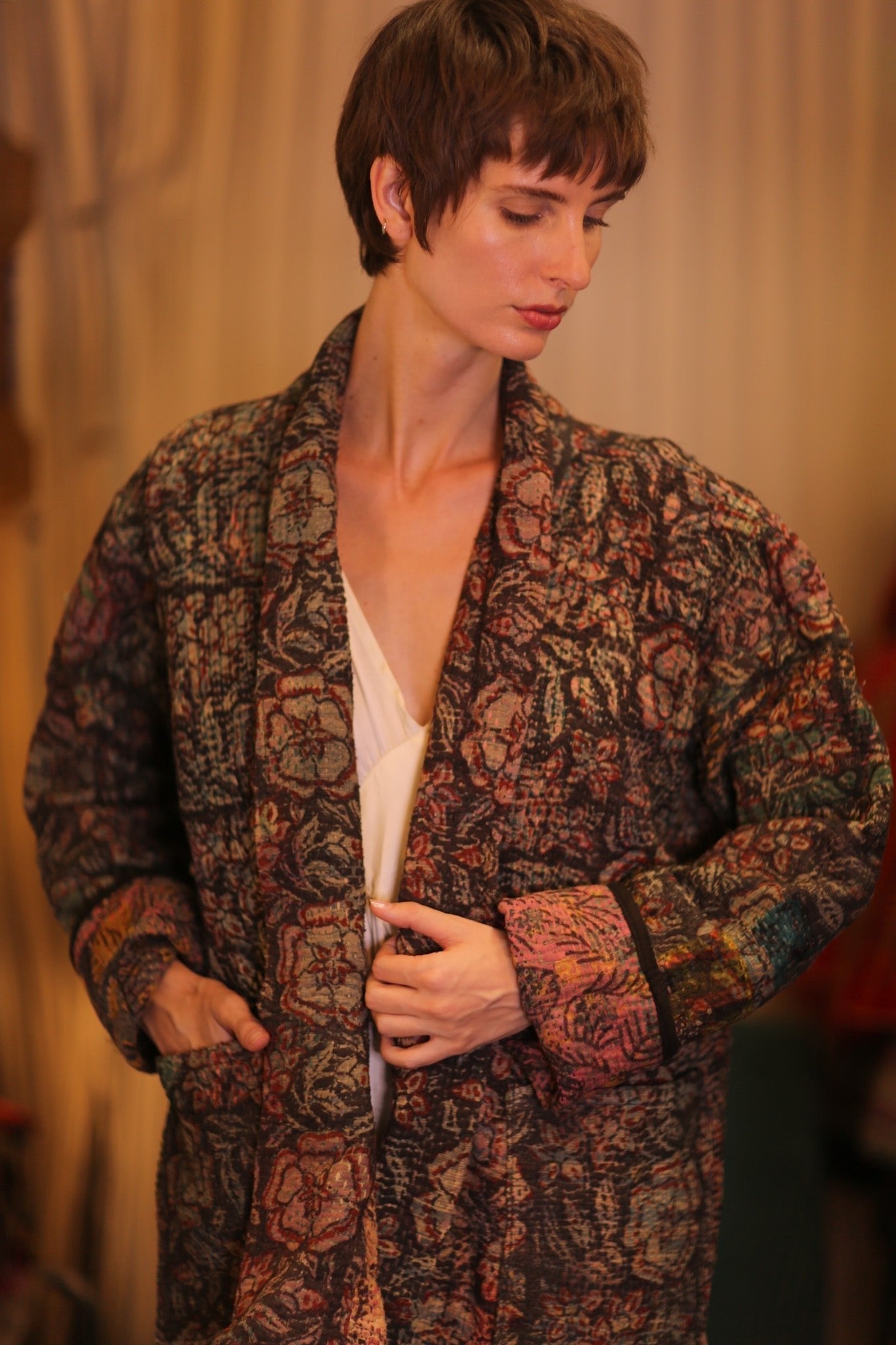 KANTHA JACKET VINTAGE FLOWER FRINE - MOMO STUDIO BERLIN - Berlin Concept Store - sustainable & ethical fashion