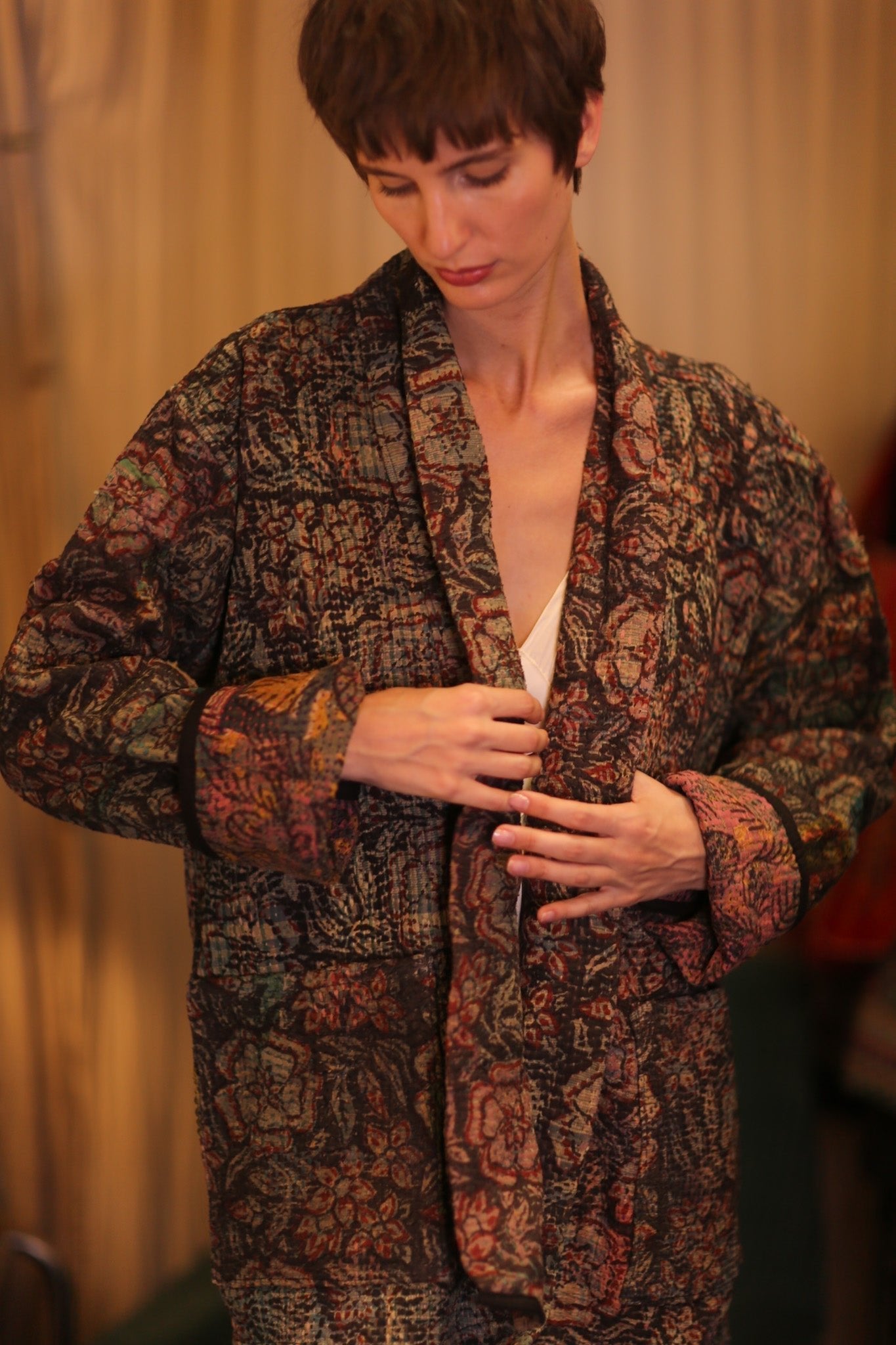 KANTHA JACKET VINTAGE FLOWER FRINE - MOMO STUDIO BERLIN - Berlin Concept Store - sustainable & ethical fashion