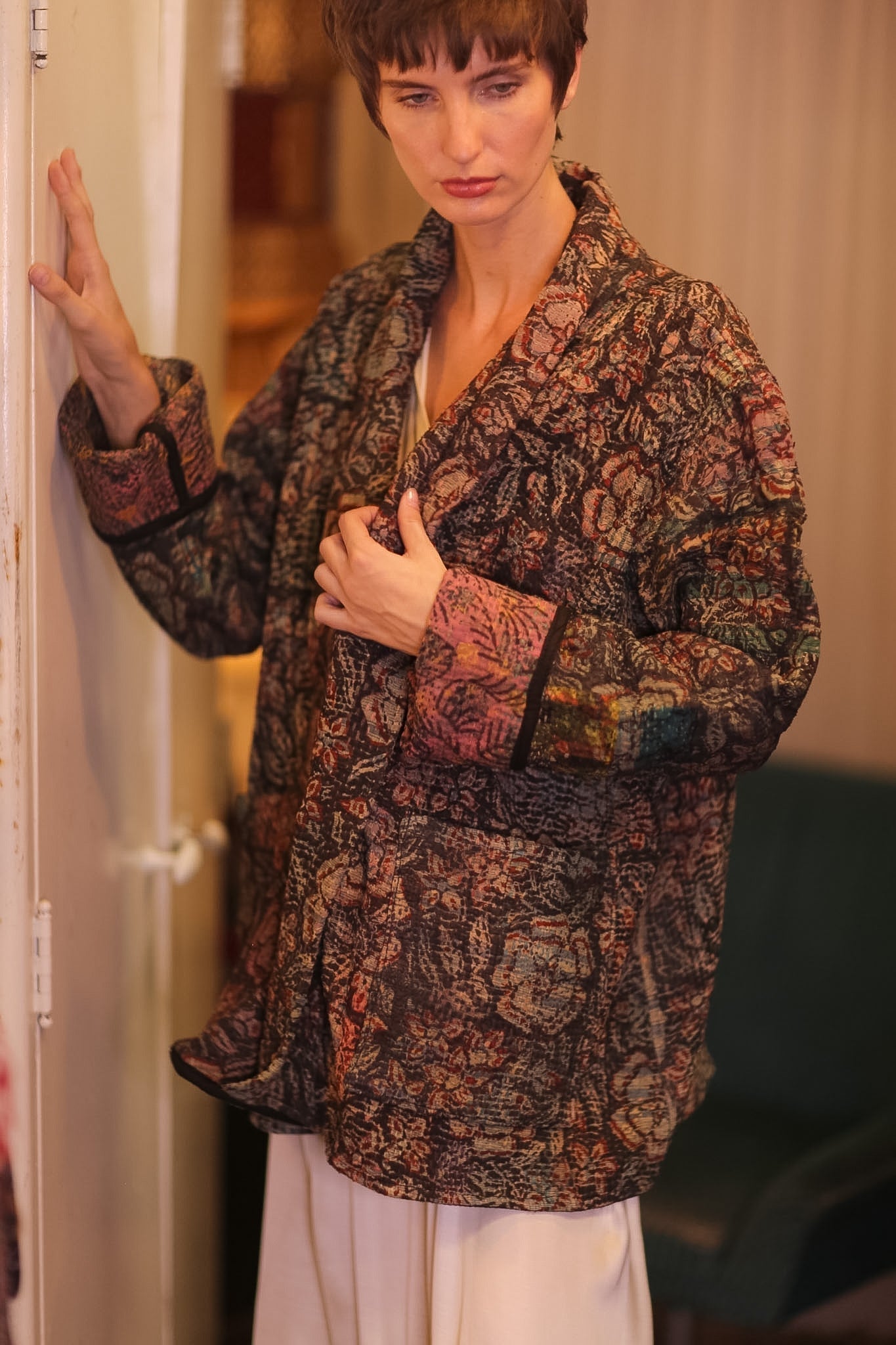 KANTHA JACKET VINTAGE FLOWER FRINE - MOMO STUDIO BERLIN - Berlin Concept Store - sustainable & ethical fashion