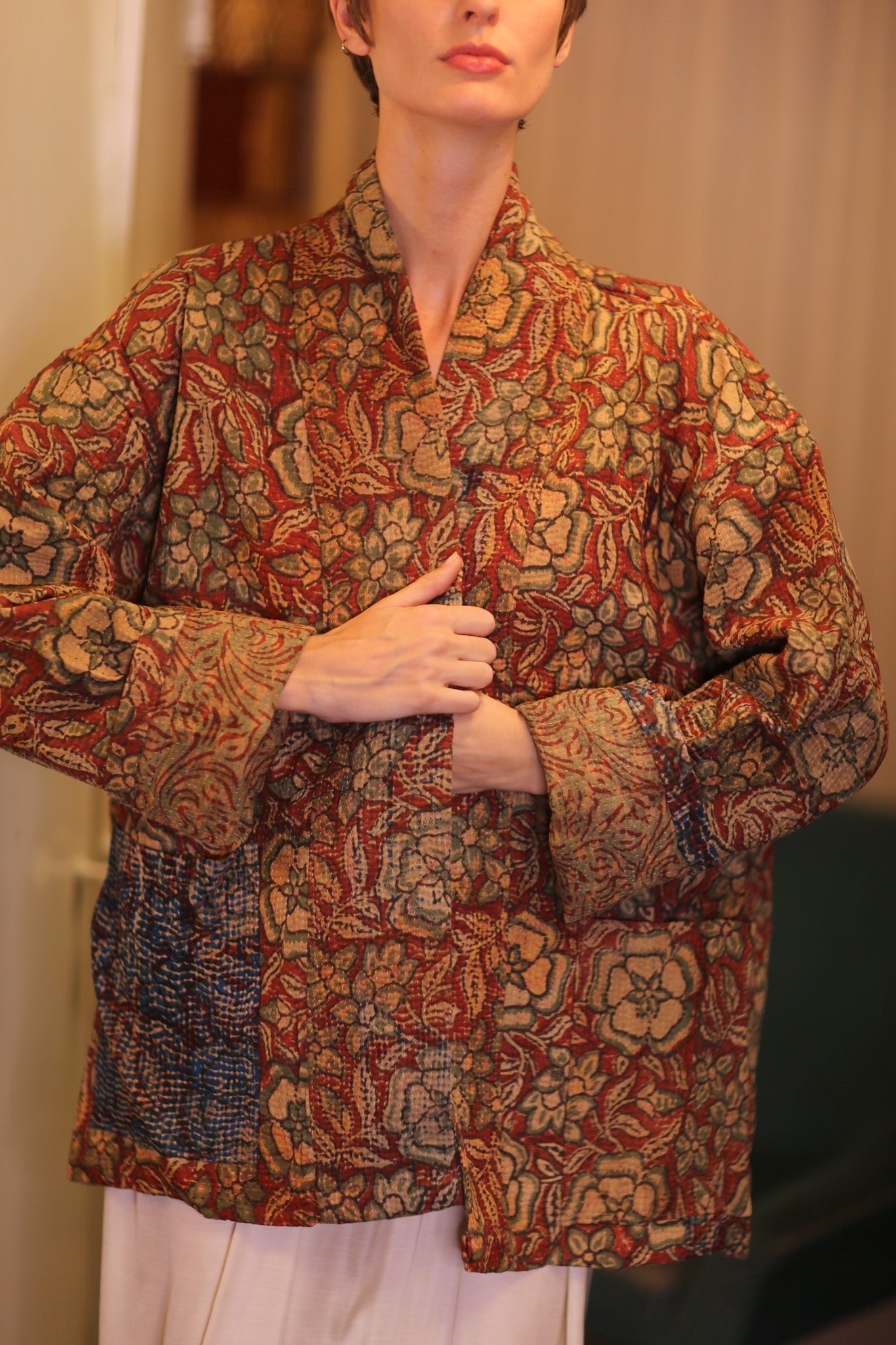 KANTHA KIMONO JACKET FLORAL GITTI - MOMO STUDIO BERLIN - Berlin Concept Store - sustainable & ethical fashion
