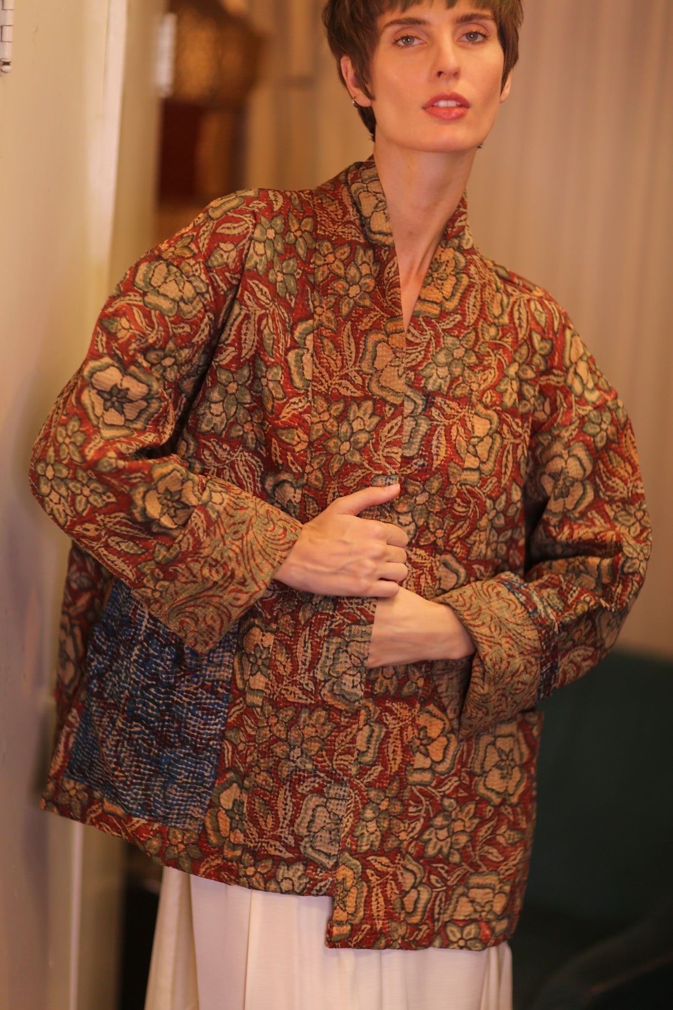 KANTHA KIMONO JACKET FLORAL GITTI - MOMO STUDIO BERLIN - Berlin Concept Store - sustainable & ethical fashion