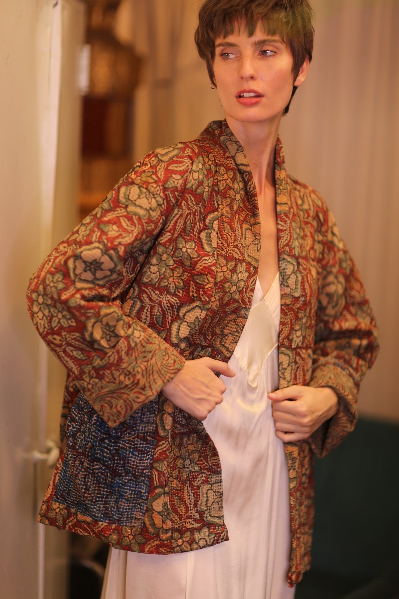 KANTHA KIMONO JACKET FLORAL GITTI - MOMO STUDIO BERLIN - Berlin Concept Store - sustainable & ethical fashion