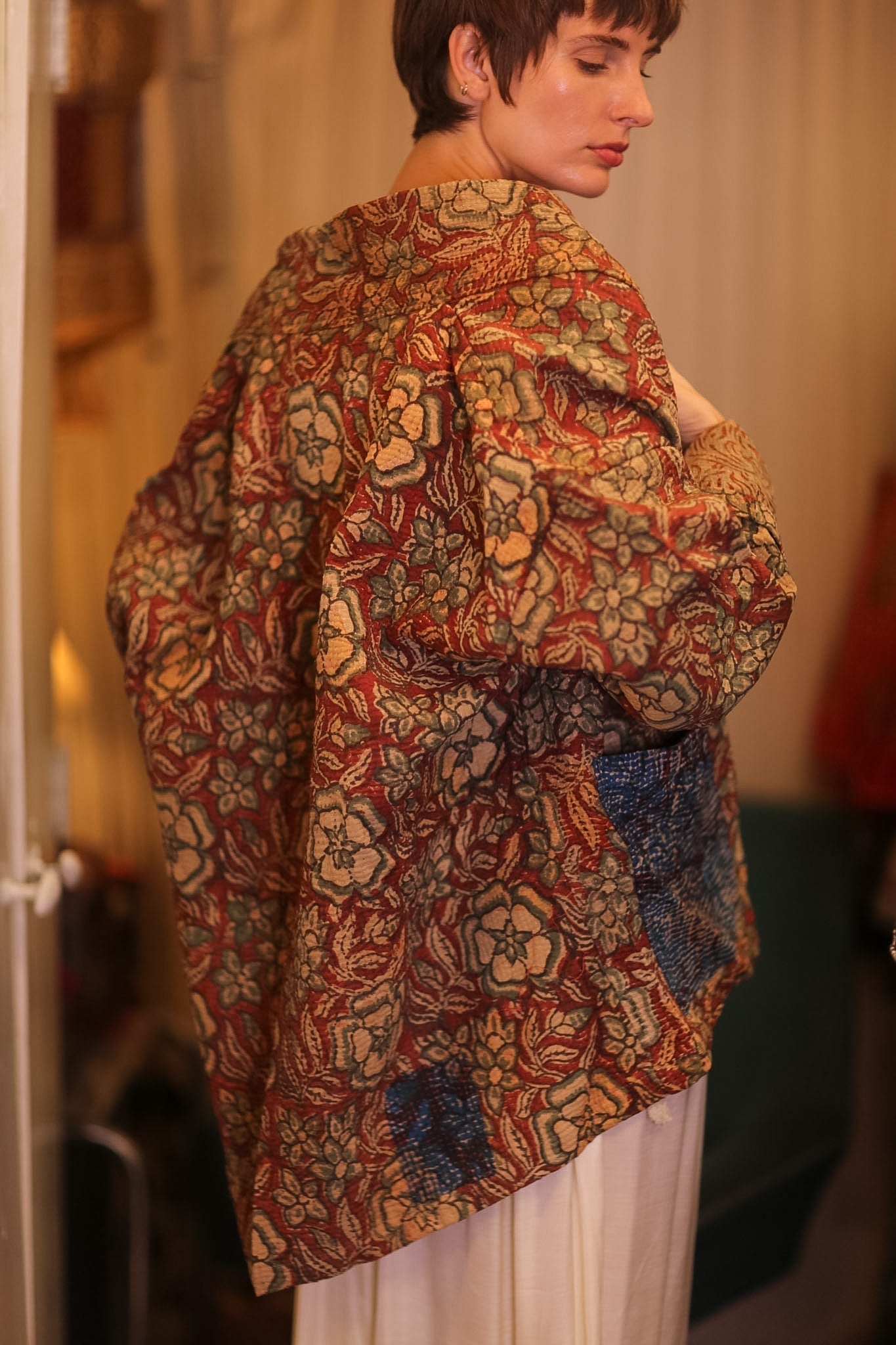 KANTHA KIMONO JACKET FLORAL GITTI - MOMO STUDIO BERLIN - Berlin Concept Store - sustainable & ethical fashion