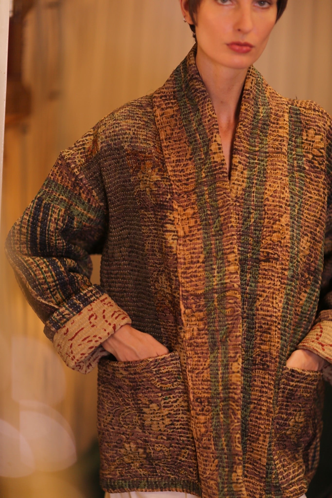 KANTHA KIMONO JACKET FRIDU VINTAGE STYLE - MOMO STUDIO BERLIN - Berlin Concept Store - sustainable & ethical fashion
