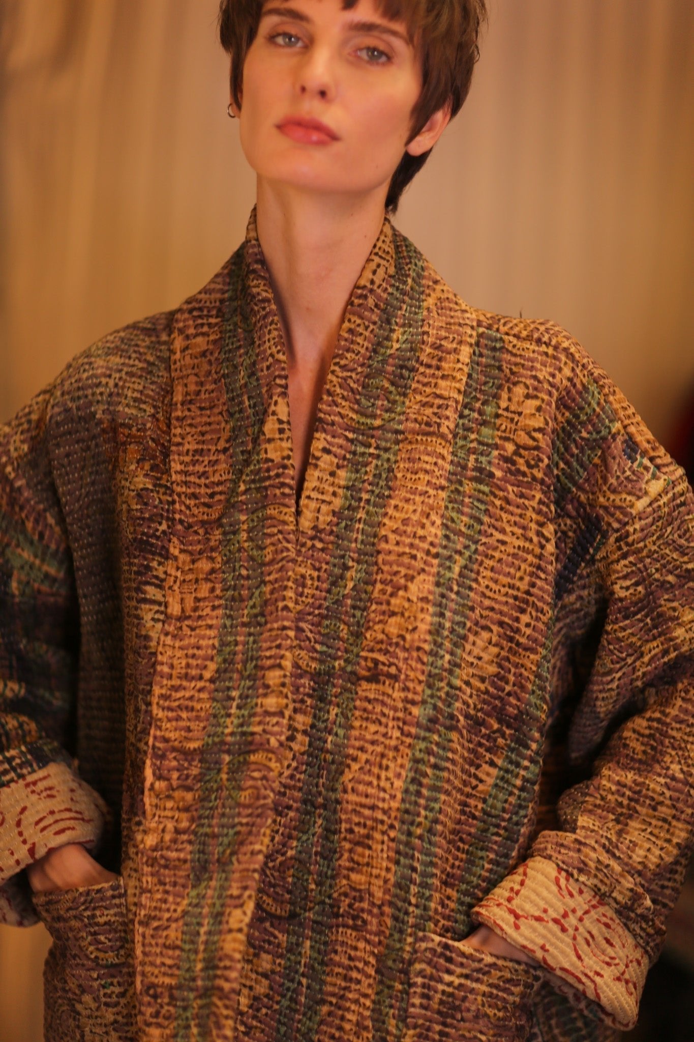KANTHA KIMONO JACKET FRIDU VINTAGE STYLE - MOMO STUDIO BERLIN - Berlin Concept Store - sustainable & ethical fashion