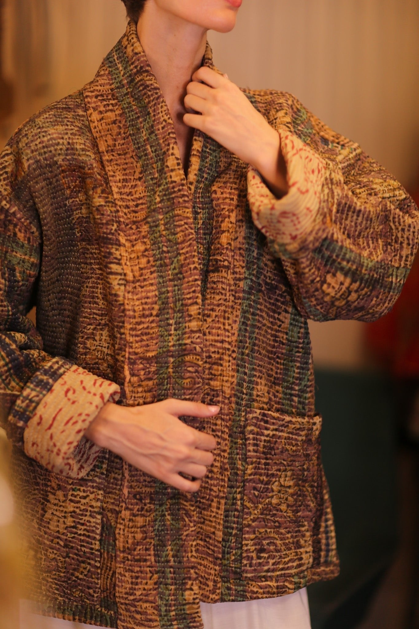 KANTHA KIMONO JACKET FRIDU VINTAGE STYLE - MOMO STUDIO BERLIN - Berlin Concept Store - sustainable & ethical fashion