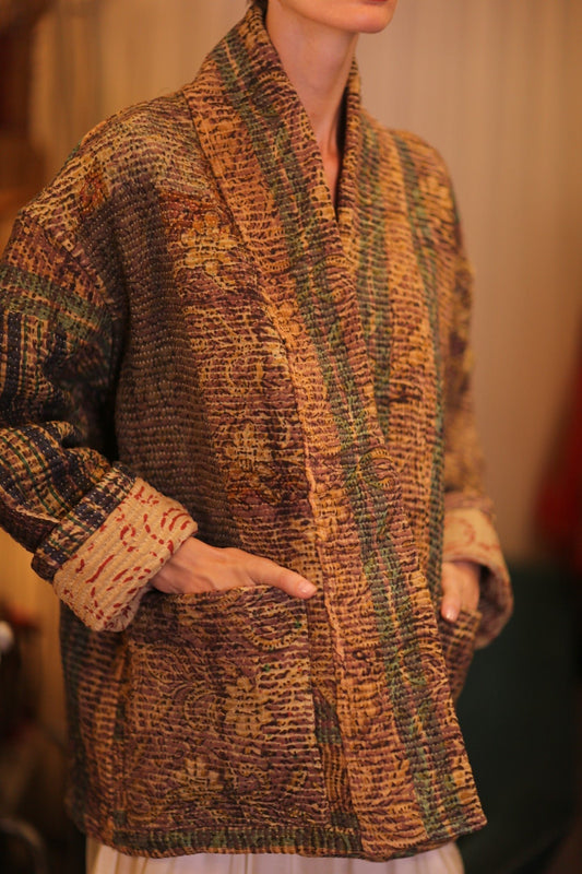 KANTHA KIMONO JACKET FRIDU VINTAGE STYLE - MOMO STUDIO BERLIN - Berlin Concept Store - sustainable & ethical fashion