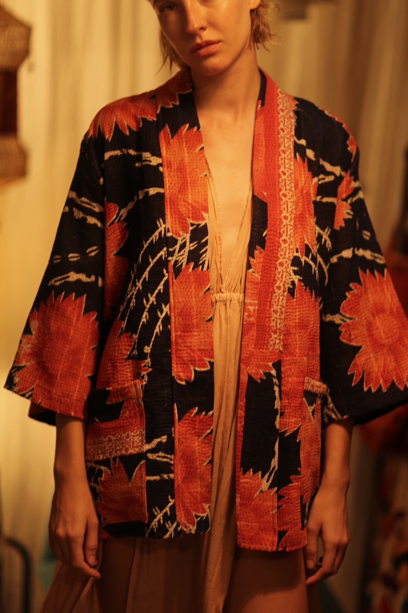 KANTHA SHORT KIMONO RUBYIN - MOMO STUDIO BERLIN - Berlin Concept Store - sustainable & ethical fashion