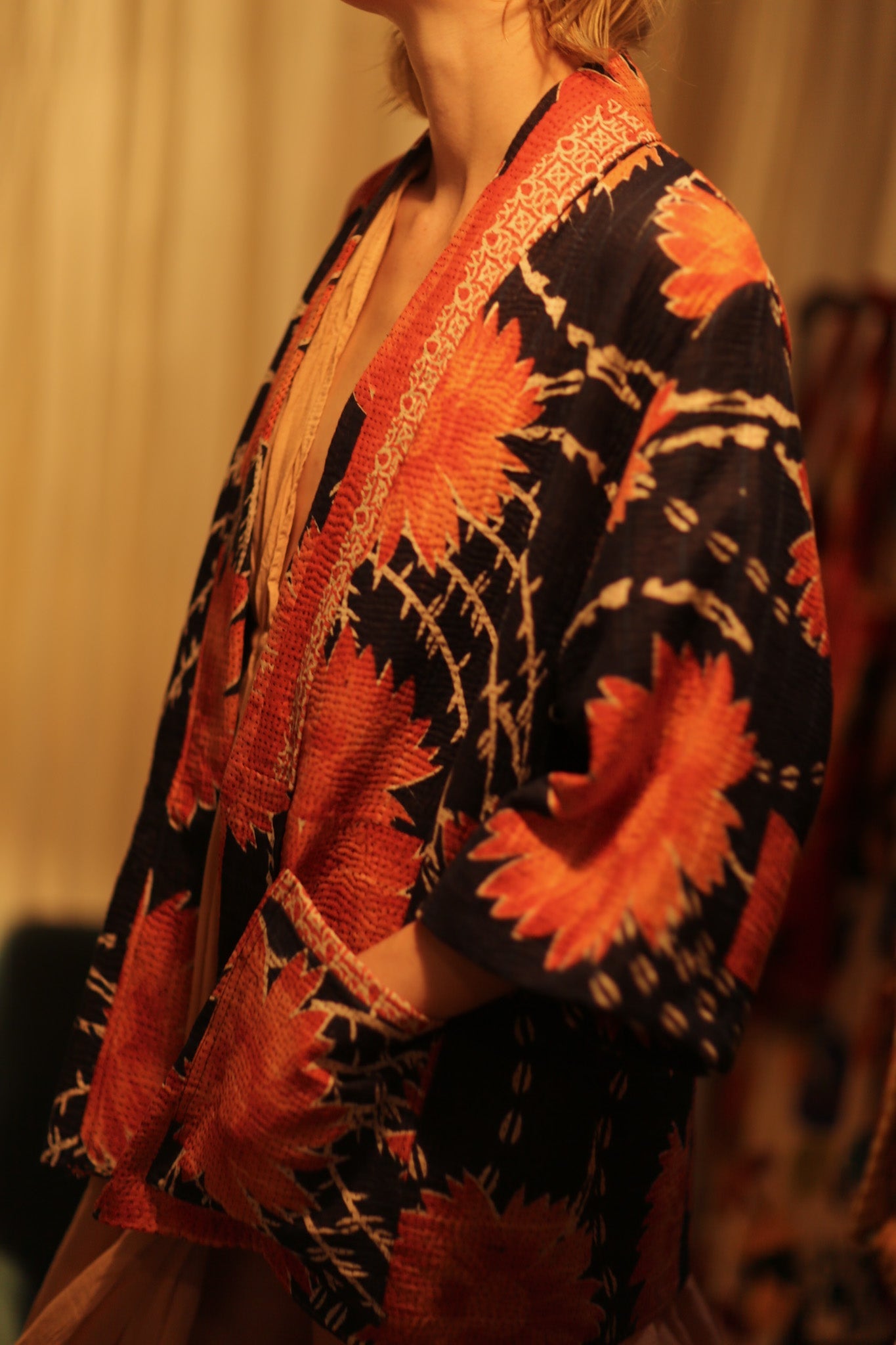 KANTHA SHORT KIMONO RUBYIN - MOMO STUDIO BERLIN - Berlin Concept Store - sustainable & ethical fashion