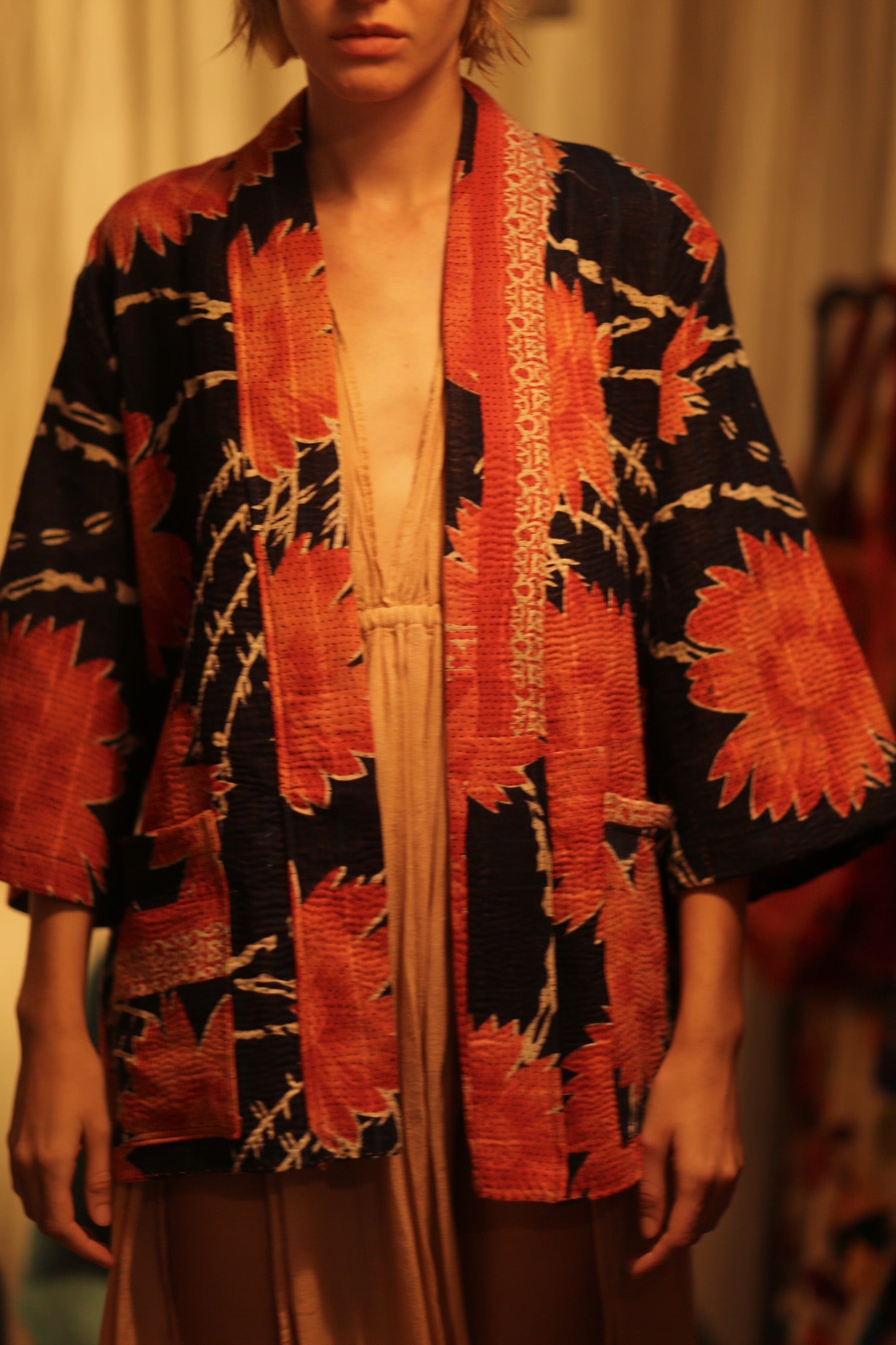 KANTHA SHORT KIMONO RUBYIN - MOMO STUDIO BERLIN - Berlin Concept Store - sustainable & ethical fashion