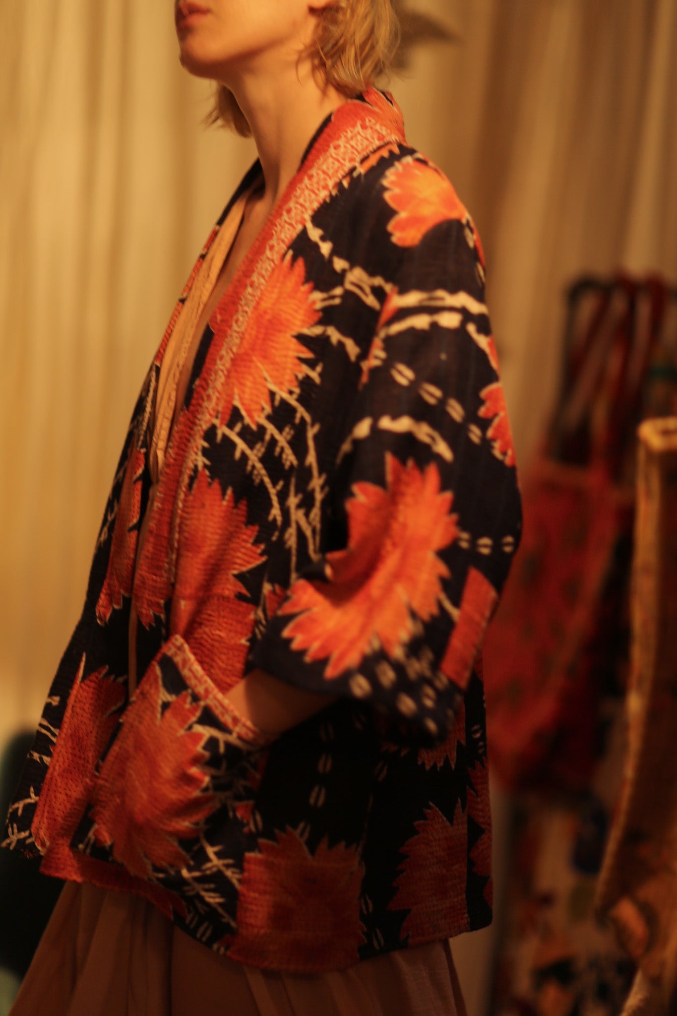 KANTHA SHORT KIMONO RUBYIN - MOMO STUDIO BERLIN - Berlin Concept Store - sustainable & ethical fashion