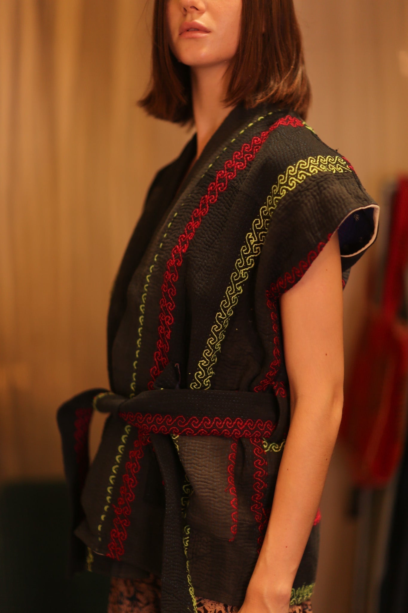 KANTHA VEST WITH BELT MALA - MOMO STUDIO BERLIN - Berlin Concept Store - sustainable & ethical fashion