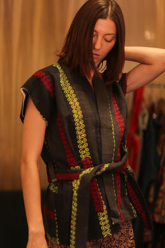 KANTHA VEST WITH BELT MALA - MOMO STUDIO BERLIN - Berlin Concept Store - sustainable & ethical fashion