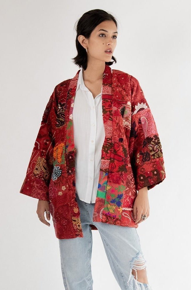 Kimono Embroidered Patchwork Yayoi - MOMO STUDIO BERLIN - Berlin Concept Store - sustainable & ethical fashion