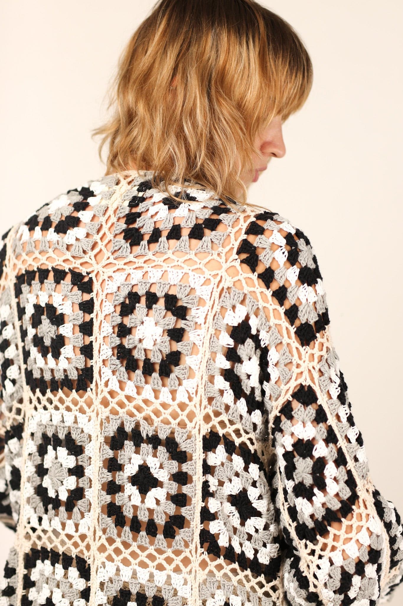 KOUMALY CROCHET KIMONO JACKET BLACK MULTI - MOMO STUDIO BERLIN - Berlin Concept Store - sustainable & ethical fashion