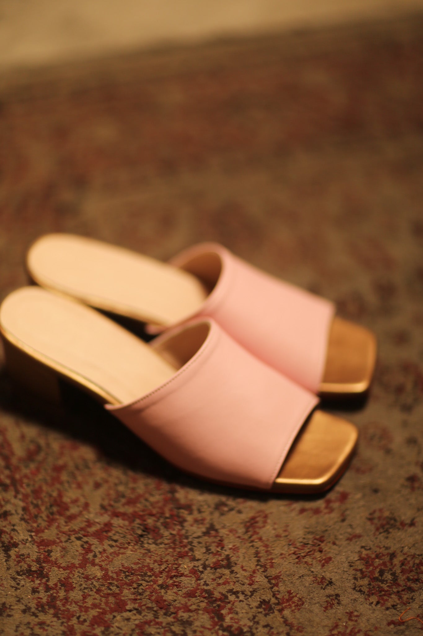 LEATHER HEELED MULES LORIN PINK GOLD - MOMO STUDIO BERLIN - Berlin Concept Store - sustainable & ethical fashion
