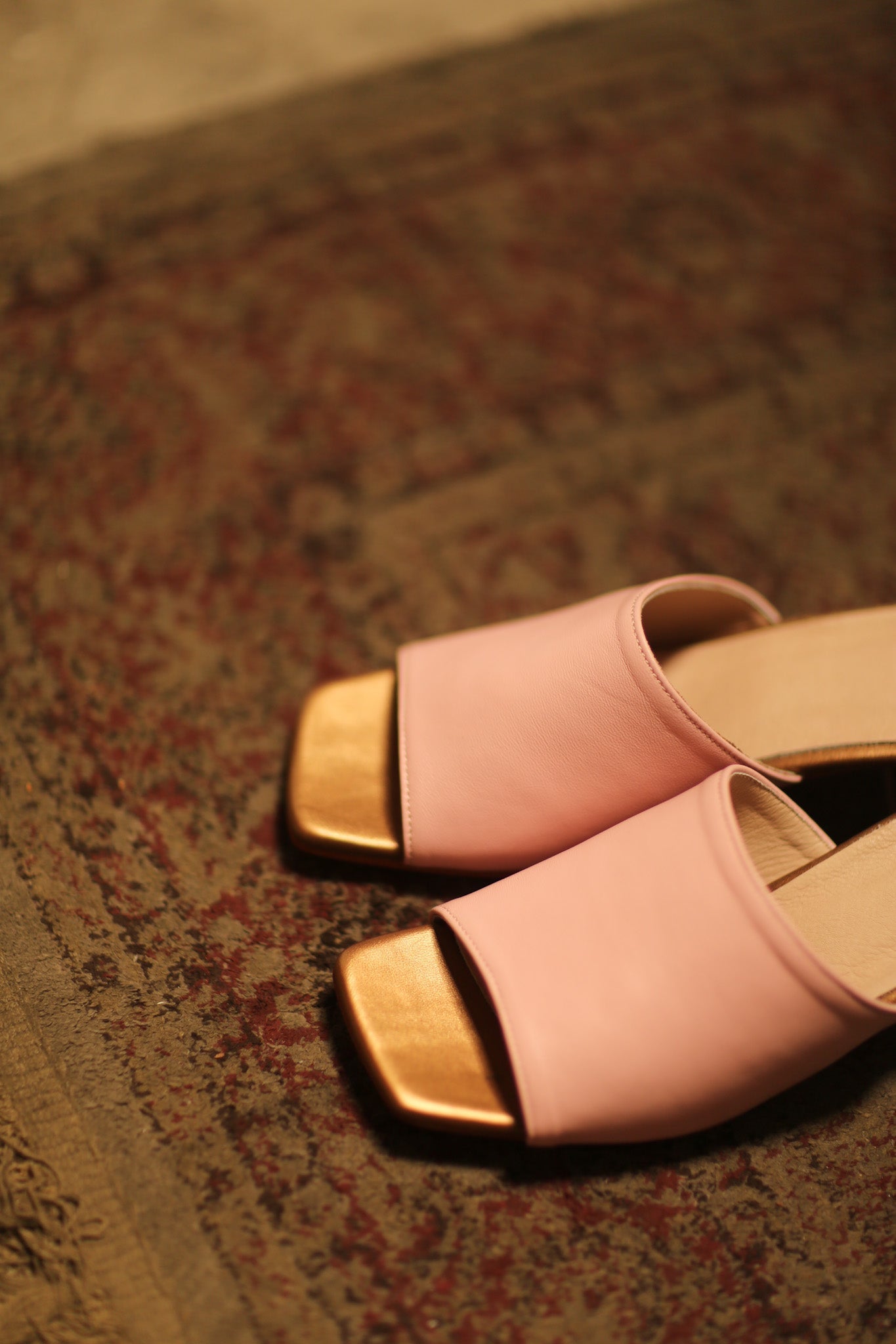 LEATHER HEELED MULES LORIN PINK GOLD - MOMO STUDIO BERLIN - Berlin Concept Store - sustainable & ethical fashion