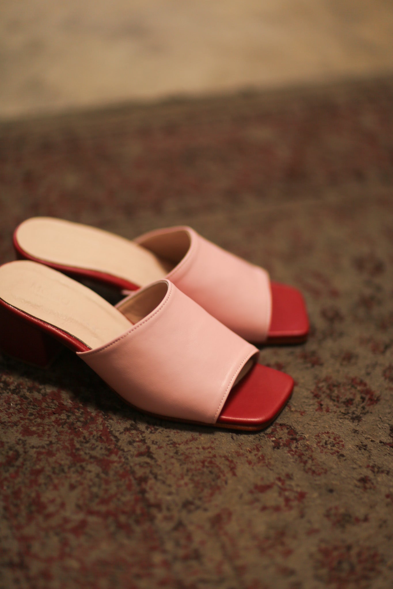 LEATHER HEELED MULES LORIN PINK RED - MOMO STUDIO BERLIN - Berlin Concept Store - sustainable & ethical fashion