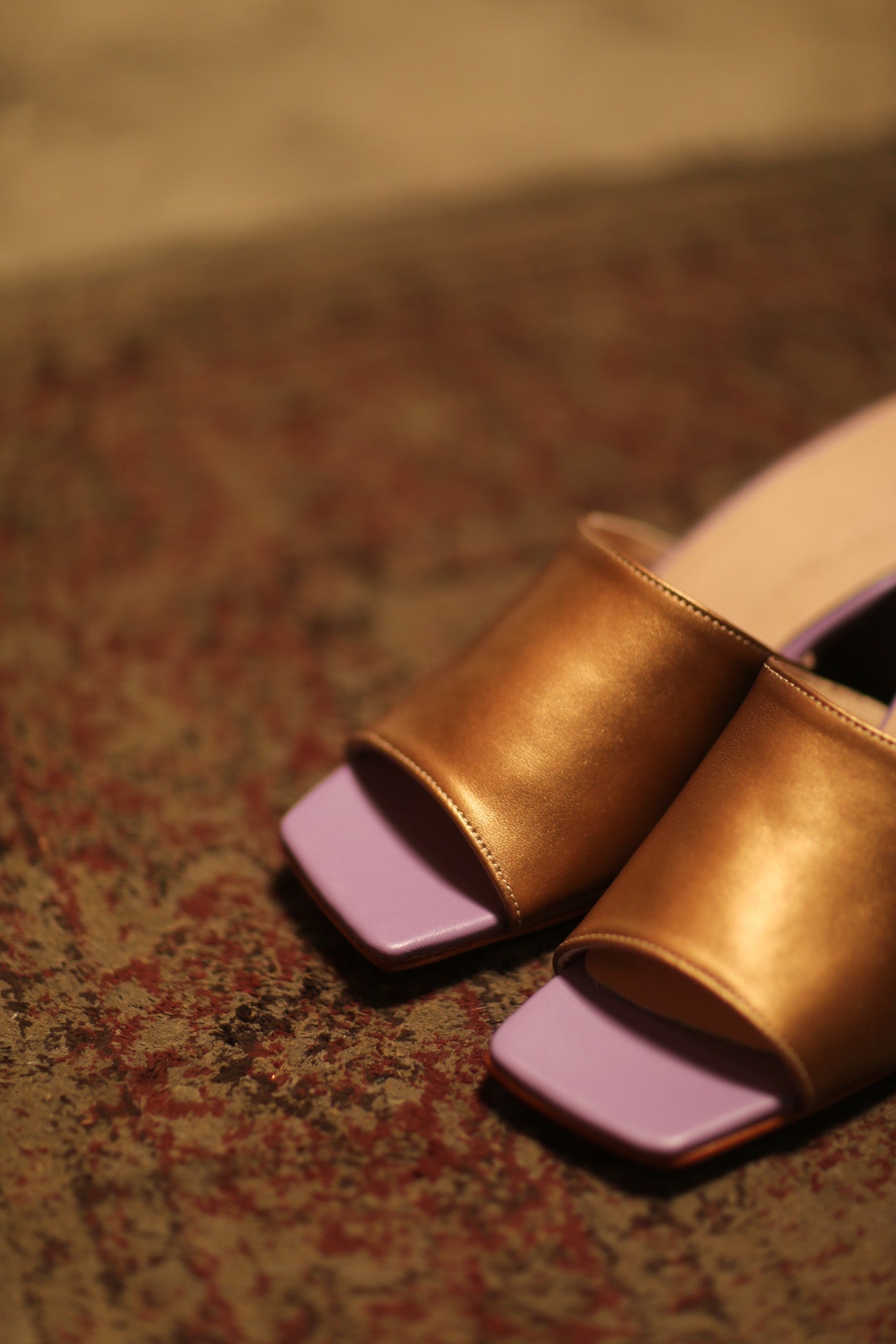 LEATHER MULES LORIN GOLD LAVENDER - MOMO STUDIO BERLIN - Berlin Concept Store - sustainable & ethical fashion