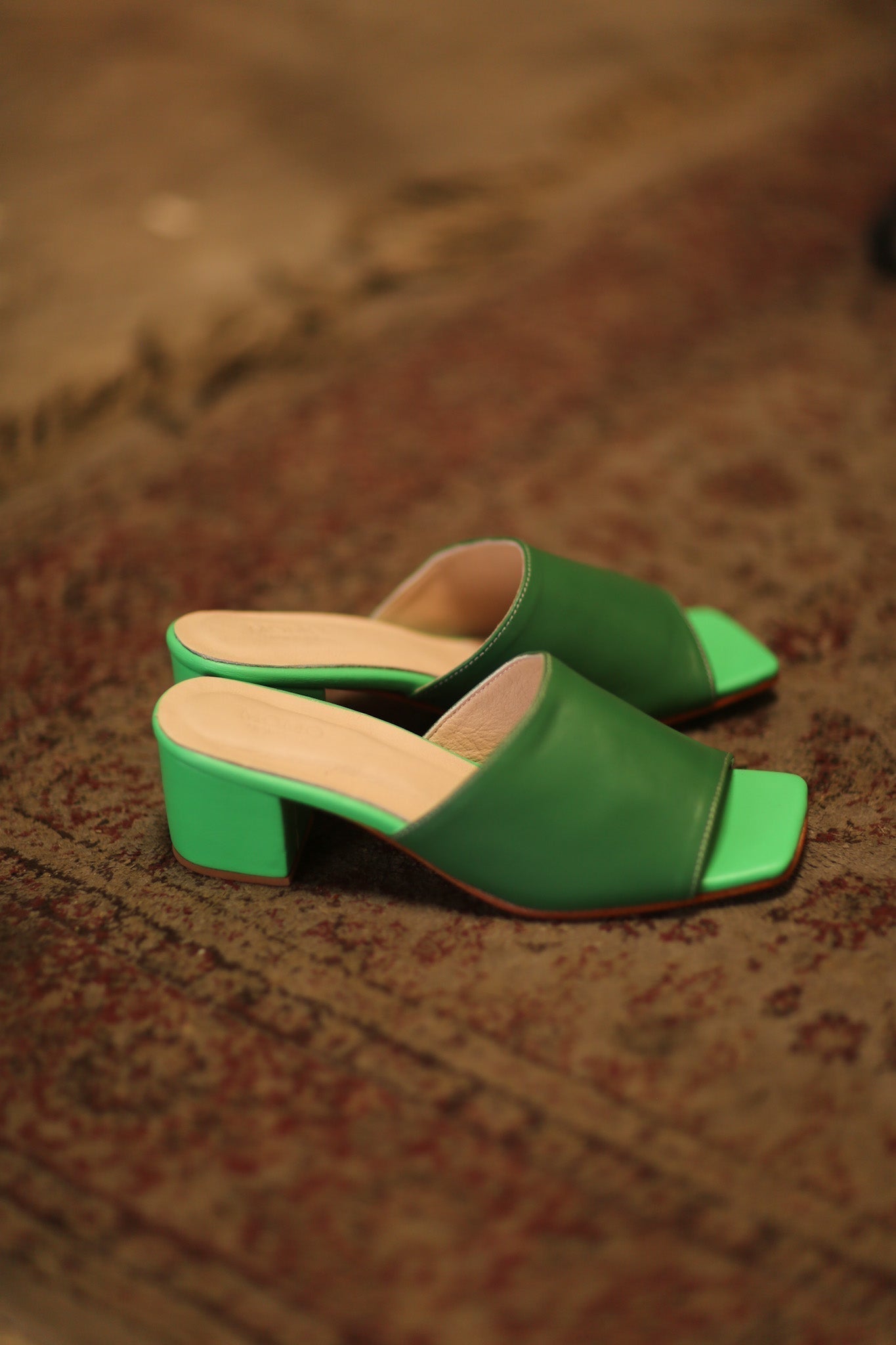 LEATHER MULES LORIN GREEN - MOMO STUDIO BERLIN - Berlin Concept Store - sustainable & ethical fashion