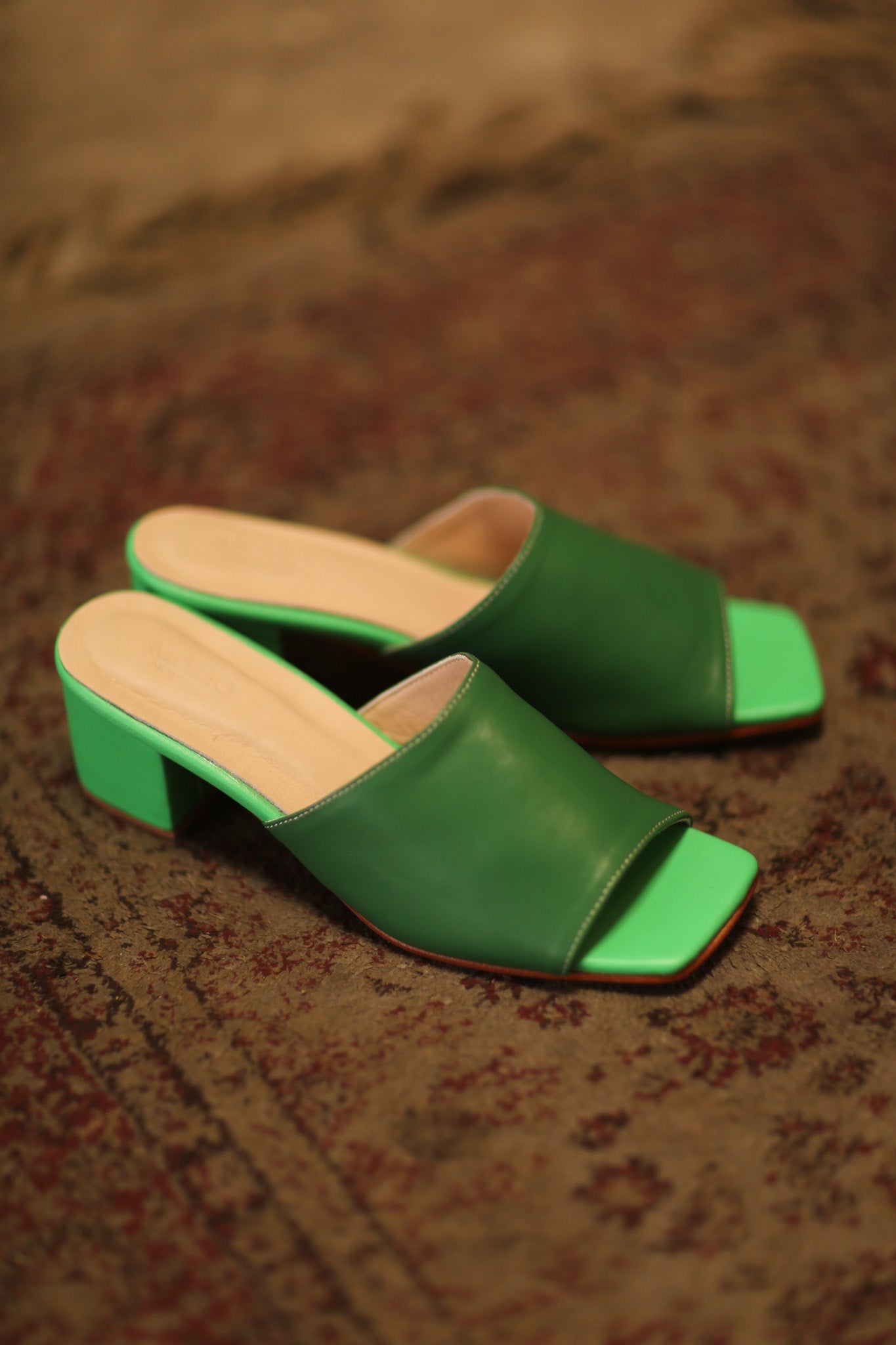 LEATHER MULES LORIN GREEN - MOMO STUDIO BERLIN - Berlin Concept Store - sustainable & ethical fashion