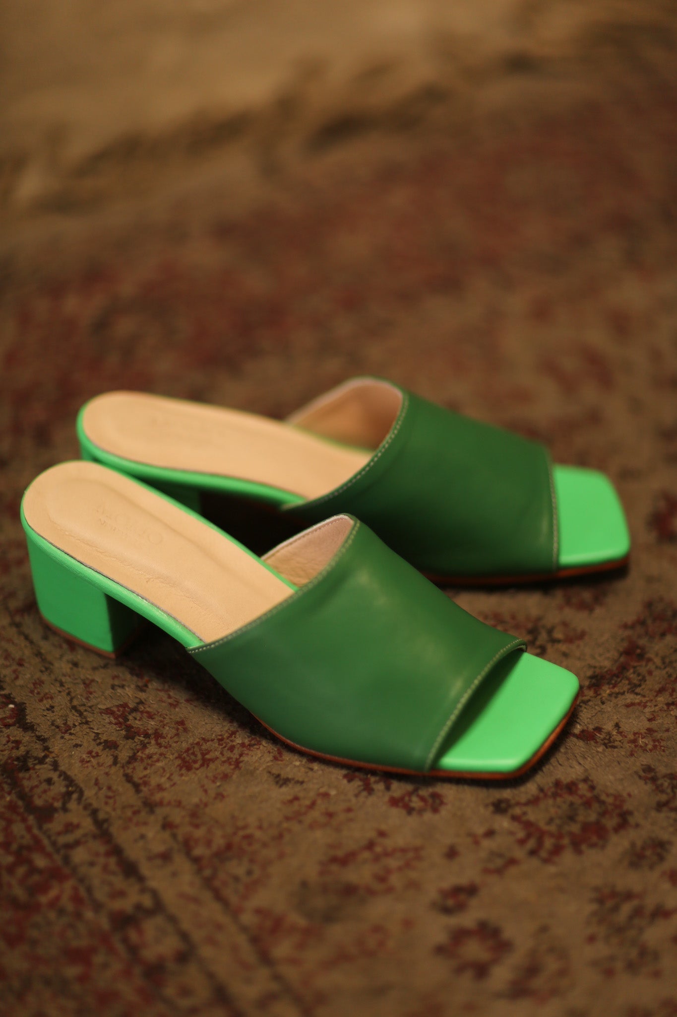LEATHER MULES LORIN GREEN - MOMO STUDIO BERLIN - Berlin Concept Store - sustainable & ethical fashion