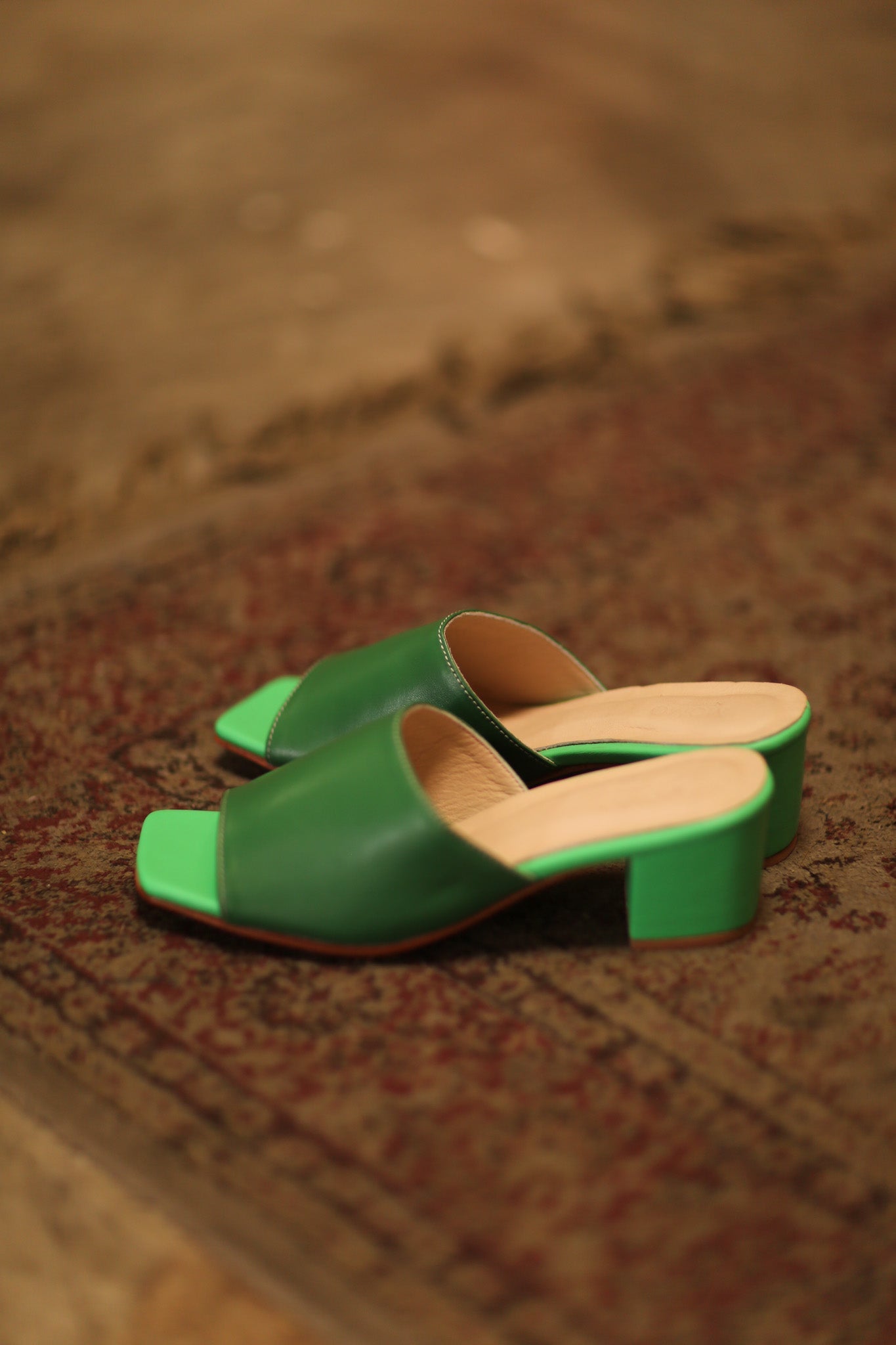 LEATHER MULES LORIN GREEN - MOMO STUDIO BERLIN - Berlin Concept Store - sustainable & ethical fashion