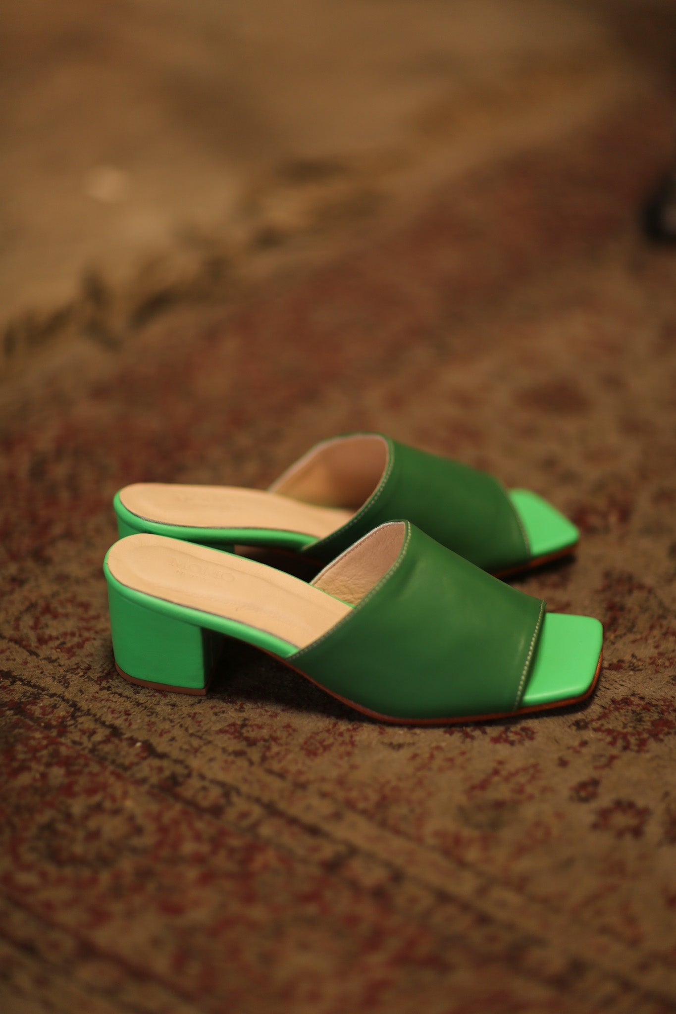 LEATHER MULES LORIN GREEN - MOMO STUDIO BERLIN - Berlin Concept Store - sustainable & ethical fashion