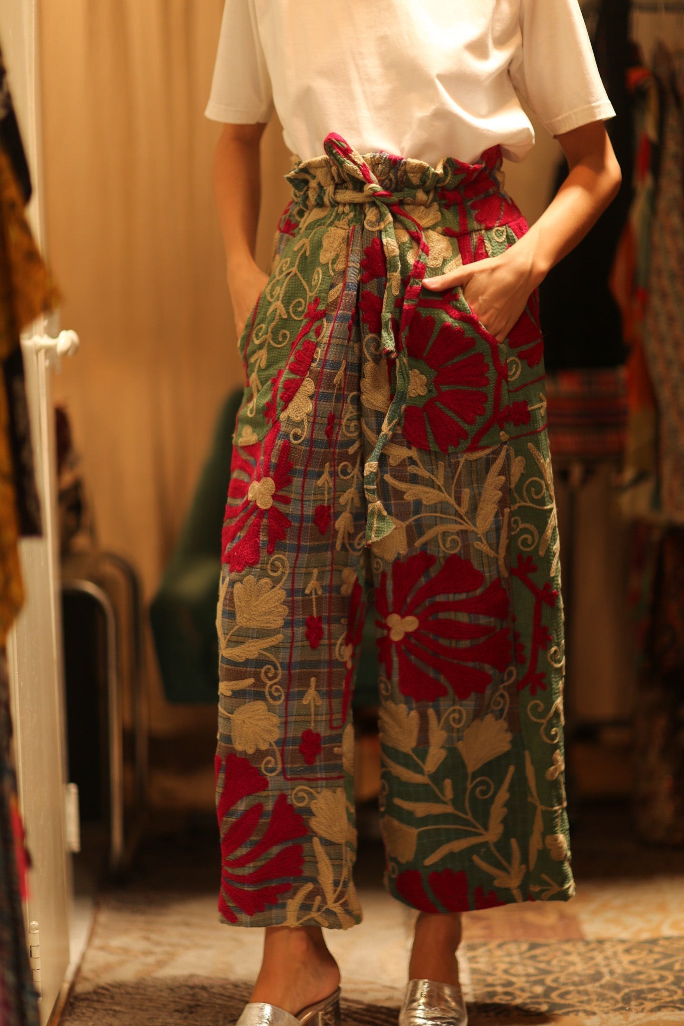 LENA KANTHA TROUSERS CHECKS AND FLOWERS - MOMO STUDIO BERLIN - Berlin Concept Store - sustainable & ethical fashion