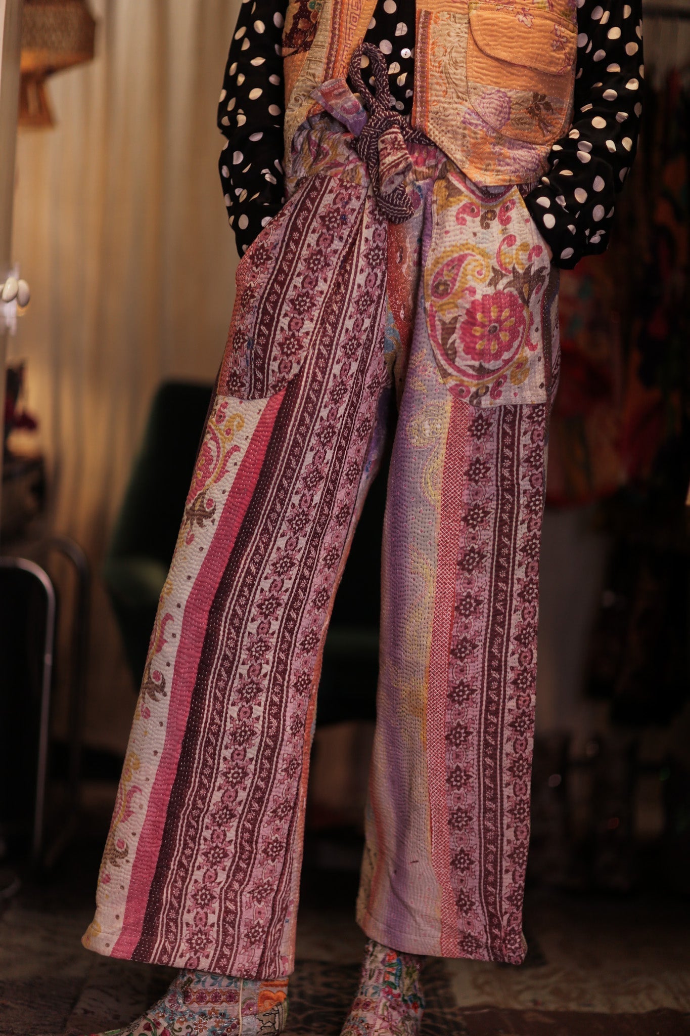 LENA KANTHA TROUSERS PURPLE PATTERN - MOMO STUDIO BERLIN - Berlin Concept Store - sustainable & ethical fashion