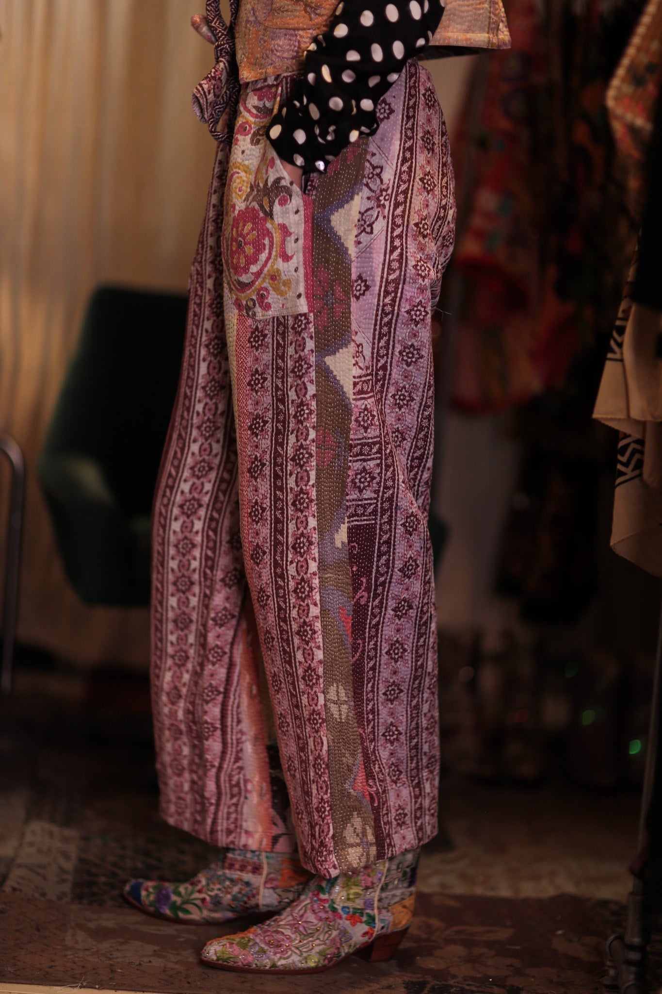 LENA KANTHA TROUSERS PURPLE PATTERN - MOMO STUDIO BERLIN - Berlin Concept Store - sustainable & ethical fashion