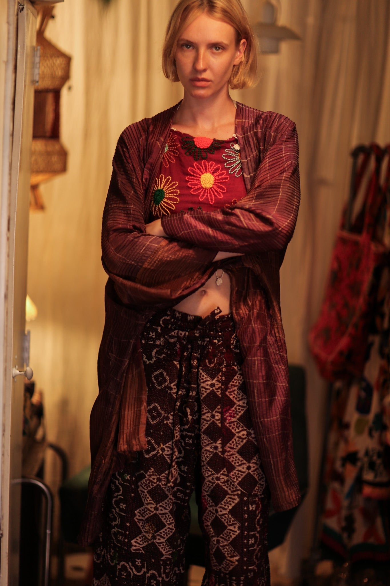 LENA KANTHA TROUSERS RED WINE - MOMO STUDIO BERLIN - Berlin Concept Store - sustainable & ethical fashion