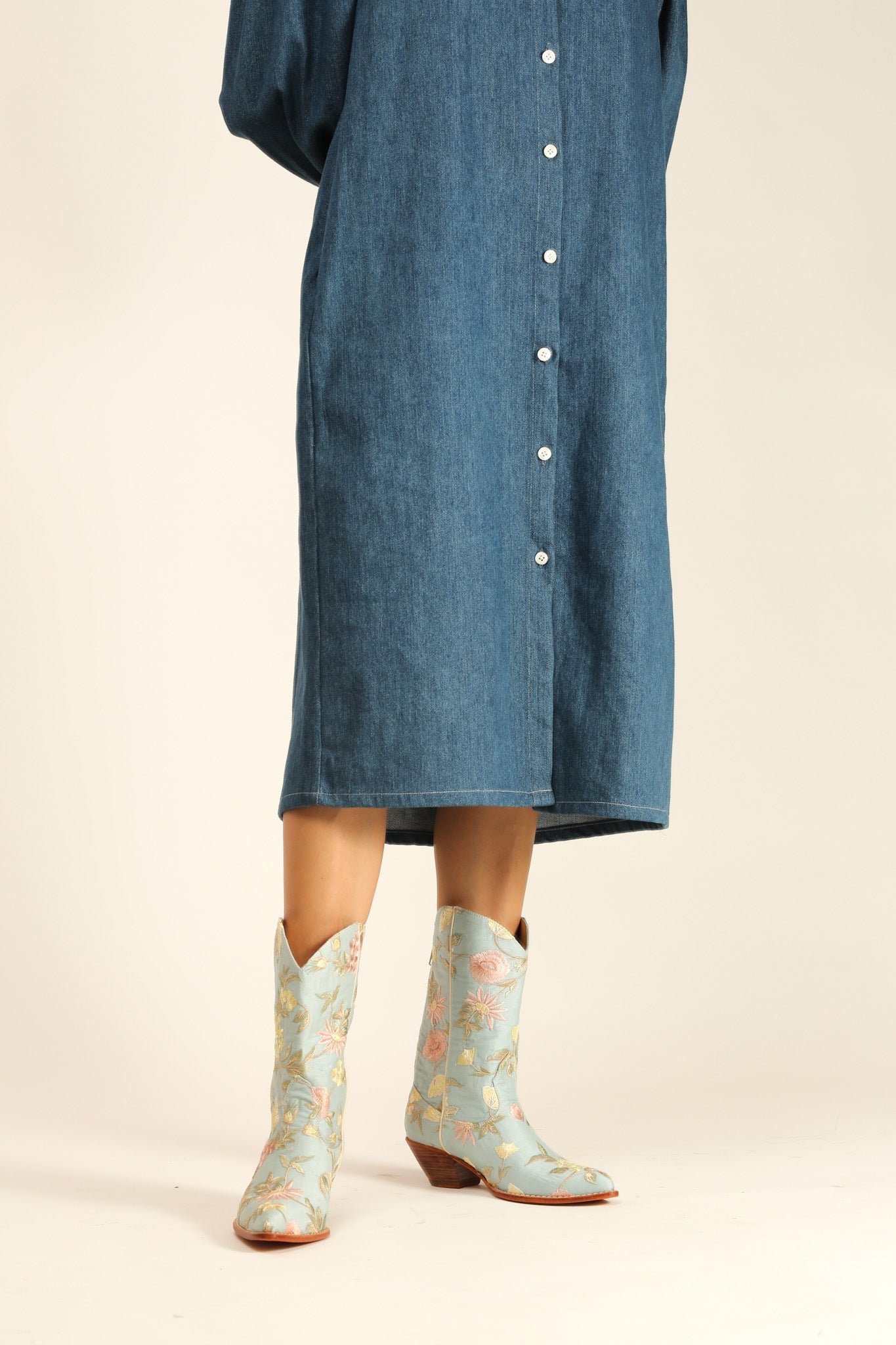 LIGHT BLUE EMBROIDERED BOOTS YANA - MOMO STUDIO BERLIN - Berlin Concept Store - sustainable & ethical fashion