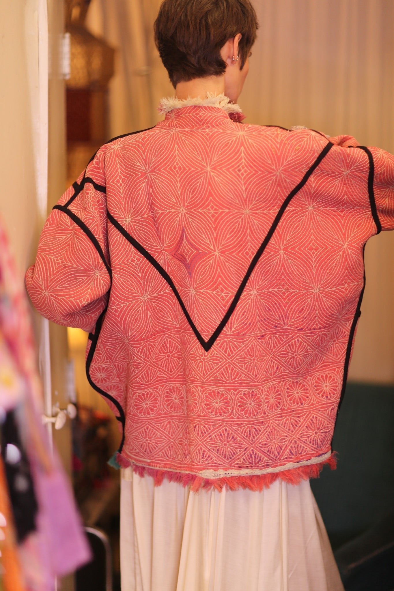 LIGHT RED KANTHA BOMBER JACKET DIRUN - MOMO STUDIO BERLIN - Berlin Concept Store - sustainable & ethical fashion
