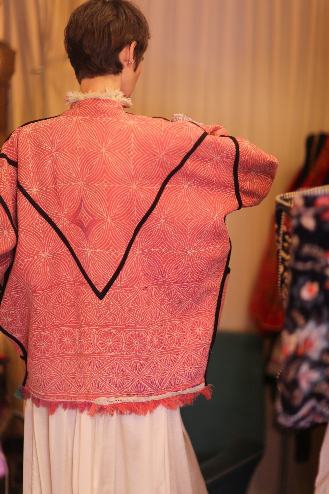LIGHT RED KANTHA BOMBER JACKET DIRUN - MOMO STUDIO BERLIN - Berlin Concept Store - sustainable & ethical fashion