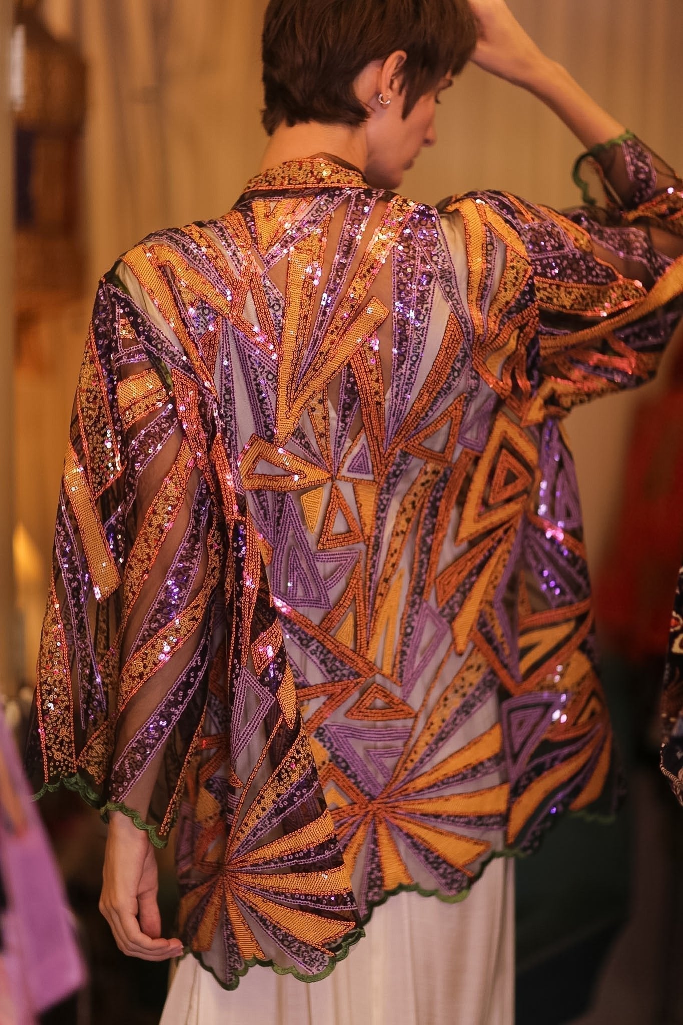 LIGHTNING SEQUIN SHORT KIMONO BERGY - MOMO STUDIO BERLIN - Berlin Concept Store - sustainable & ethical fashion